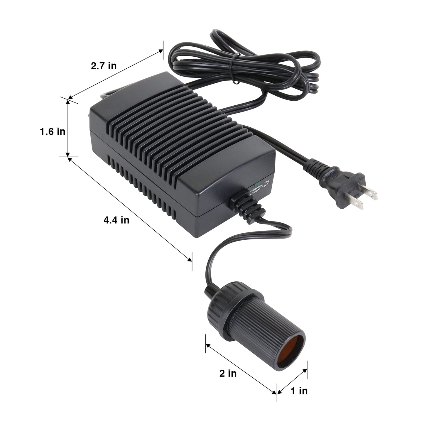 Koolatron Power Adapter - 12V 5A Converter for Car Fridge, Portable Devices, Vehicle Supplies, Replacement Cable, Extender Charger, Wall Outlet, Transformer for Cooler, 110V AC to 12V DC