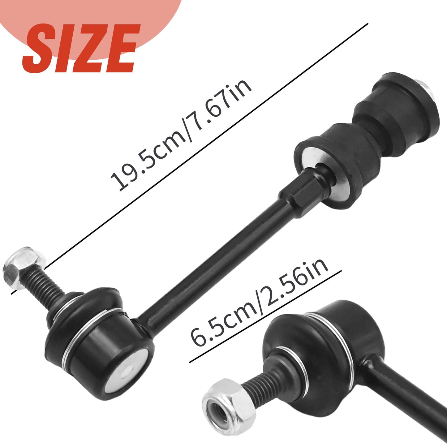 Vkinman K750743 Rear Sway Bar Link Stabilizer Link Kit, Replacement for Ford Escape 2013-2018, Replacement for Lincoln MKC 2015-2019, 2-PC Set, Replaces GS40879, MS40879, CV6Z5C486B