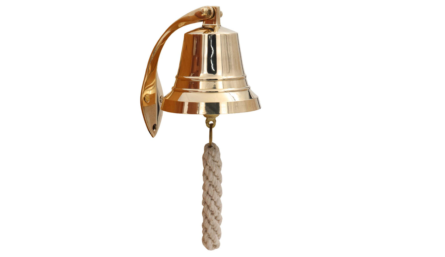 THDC Solid Brass BellWall Mount, Brass Maritime Duty Watch Ship?s Bell (5", Polished Brass)