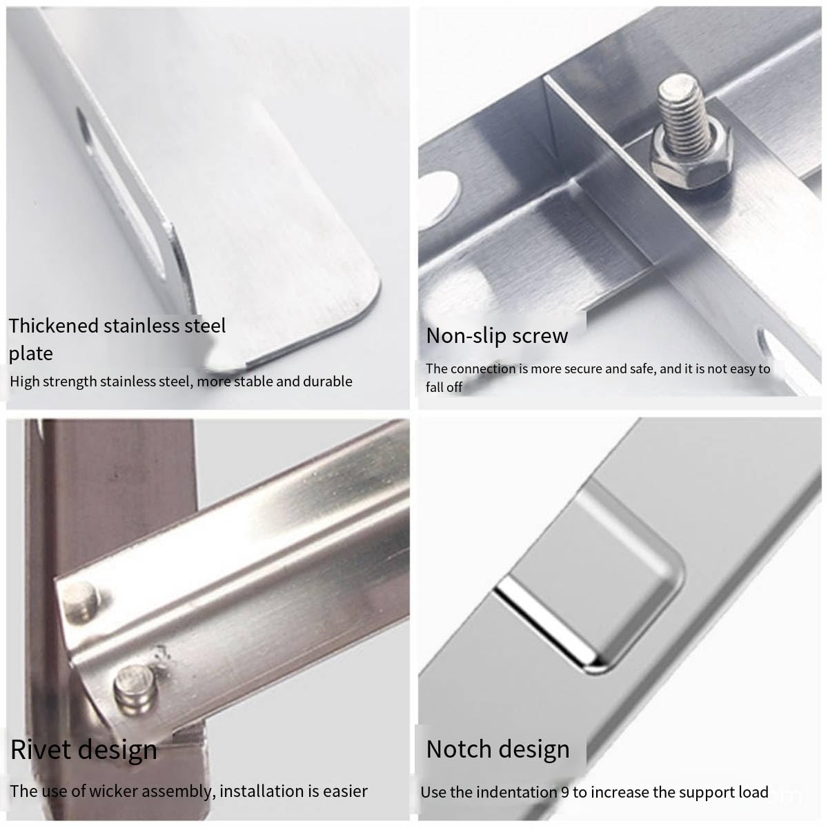 mini Split Wall mounting Bracket Fits 9000-36000 BTU condensers Required mounting Screws Included Maximum Weight 320 lbs. 1.3 Thickness mm Stainless Steel Wall Mount Air Conditioner Bracket