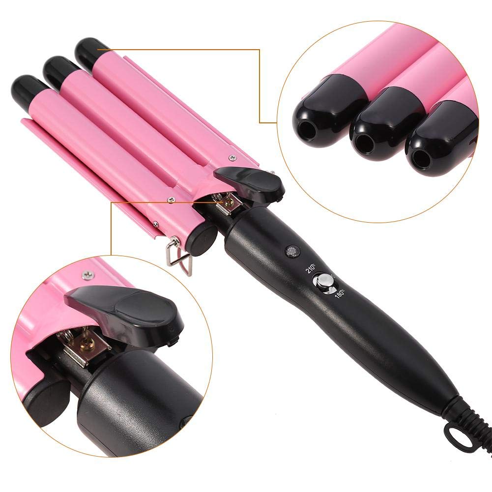 3 Curling Iron Hair Waver Curling Curler Wand, Portable Fast Heating Hair Curling Roll Ceramic Iron Iron Wand Curler DIY Curly Hair Styling Tools (32mm)