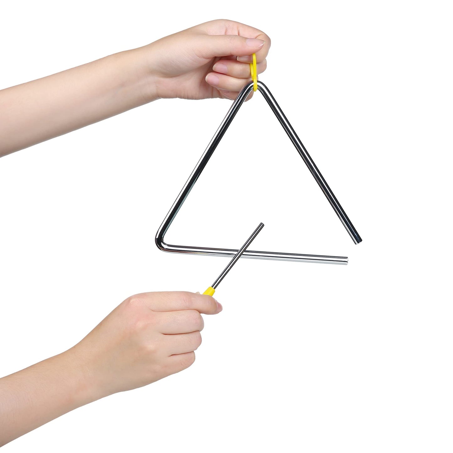 10 Pcs Musical Triangle Instrument, 6 Inch Steel Music Percussion Triangle