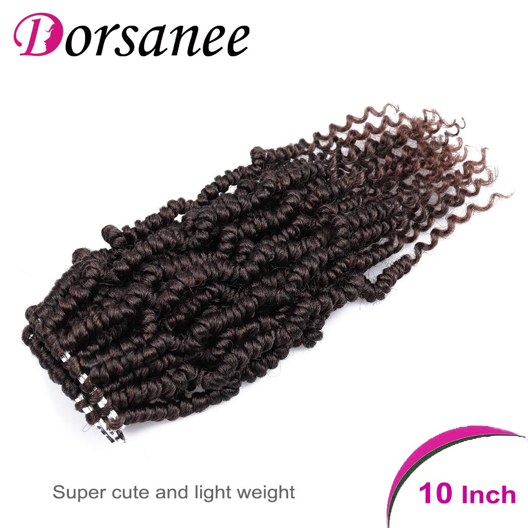 Bomb Twist Crochet Hair 6 Packs 10inch Spring Twist Crochet Braids Pretwisted Passion Twist Hair Pre looped Crochet Hair Synthetic Braiding Hair Extension Fluffy Twist Dreadlocks Hair for Women(T33#)