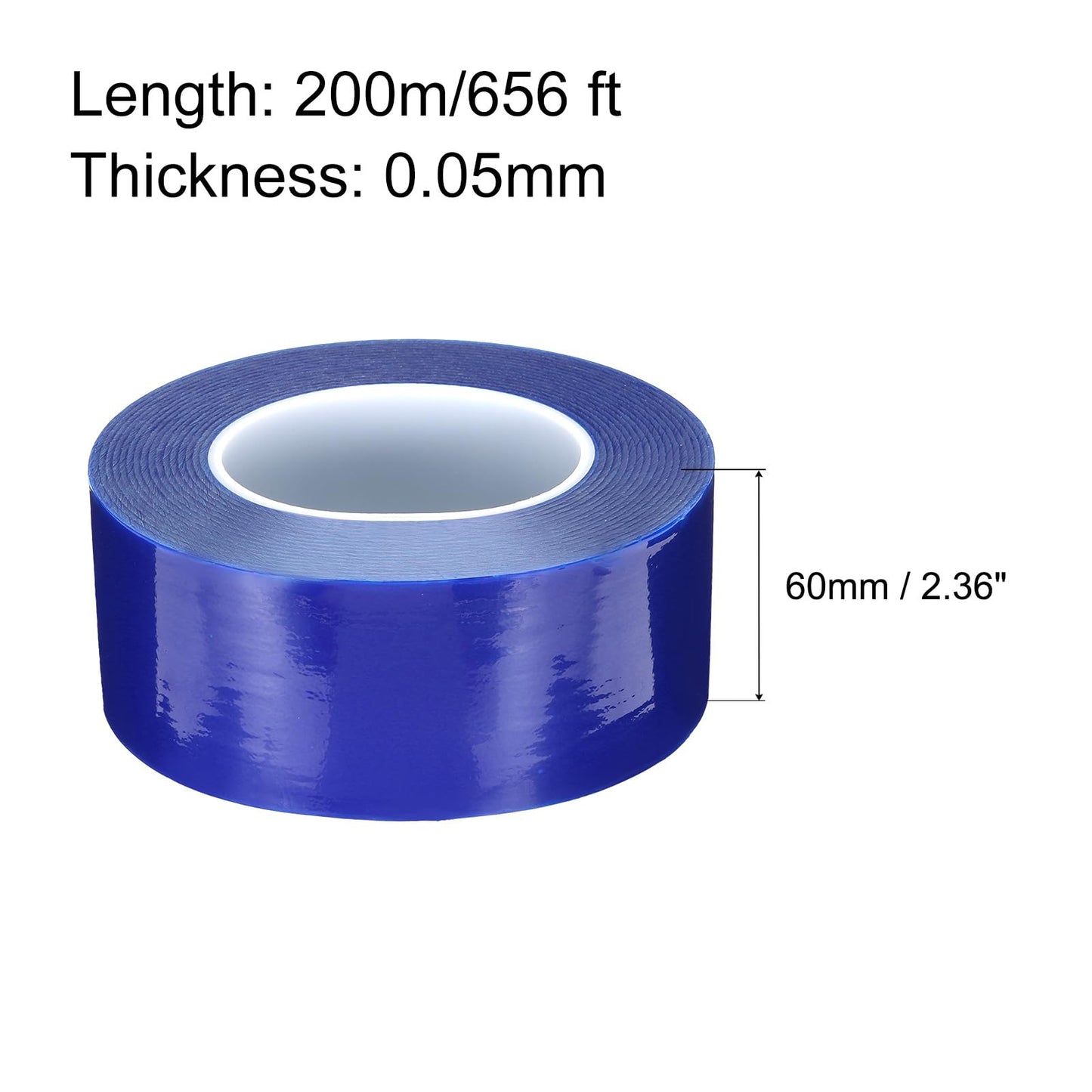 MECCANIXITY Removable Protective Film Tape, 2.36 Inch x 656 Ft Surface Protective Scratch Film Tape Roll for Furniture, Electrical Appliances, Blue