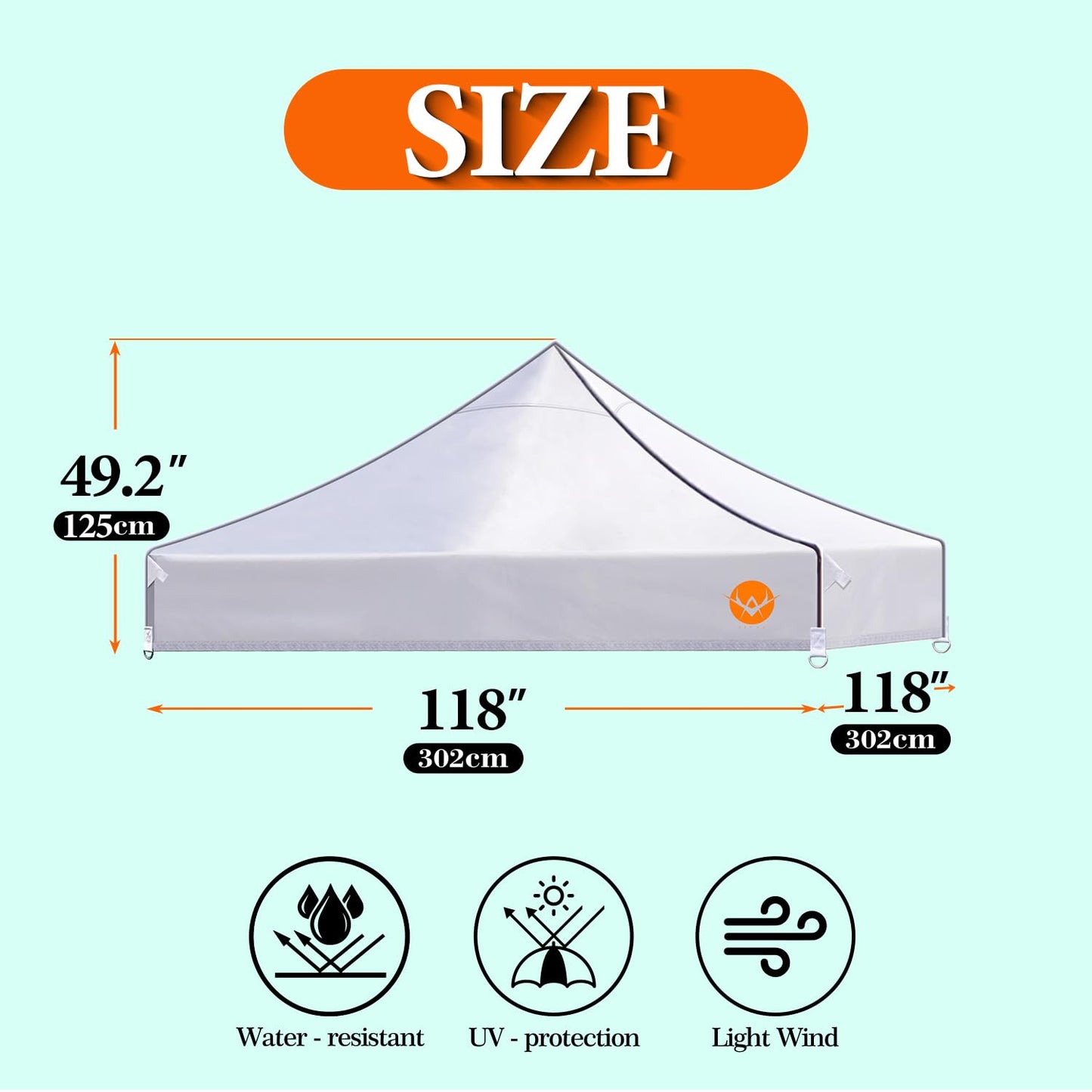 AEVNE 10x10 Canopy Replacement Top - Waterproof 2000mm with UV Protection,Fits Most Pop Up Tents,Reinforced Corners,(top only,White)