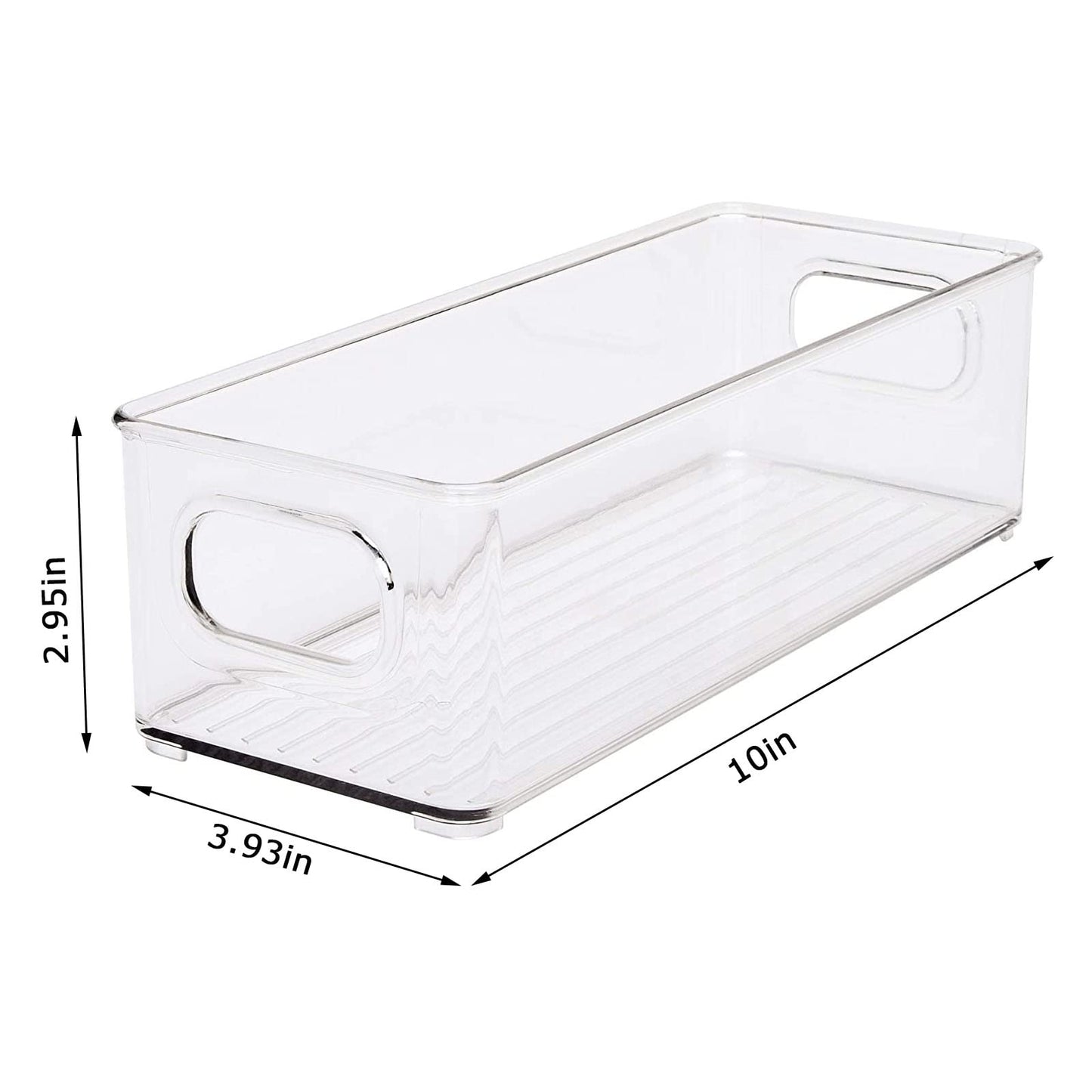 8 Pack Stackable Fridge Organizers, Clear Pantry Organizers and Storage Plastic Small Food Storage Bins Freezer Organizer Containers with Handle for Shelves Countertop Cabinet,10"L X 4"W X 3"H