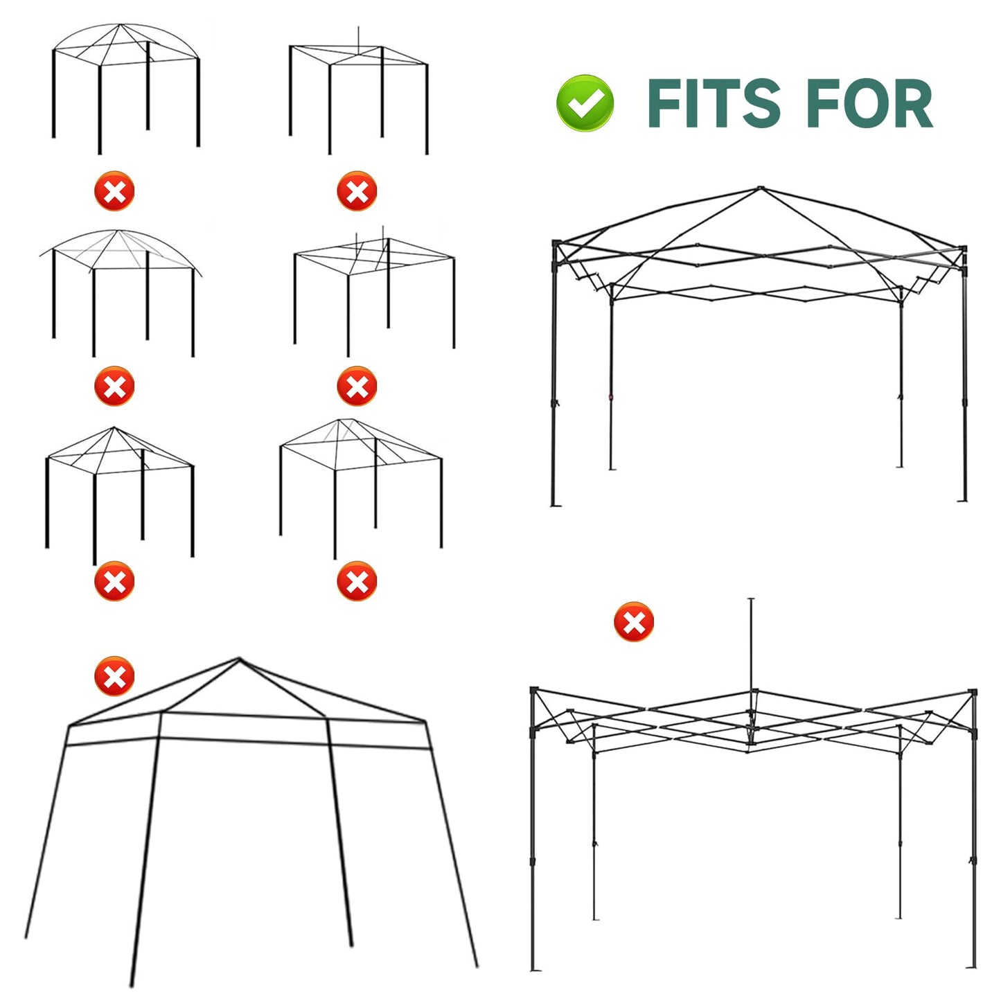 10x10 Canopy Replacement Top, Waterproof Pop Up Canopy Tent Top Cover for Straight Leg Frame, Canopy Top Sunshade Coated for Outdoor Garden Gazebos Patio Camping