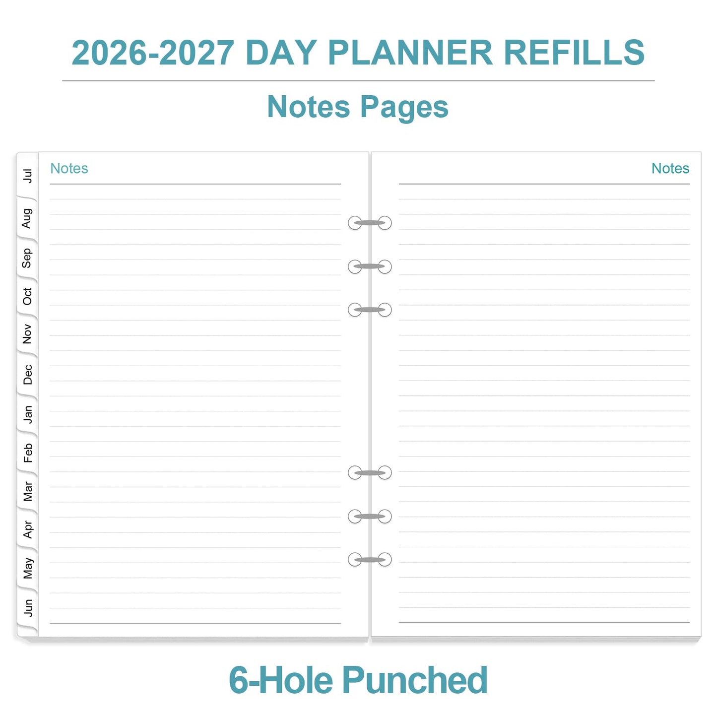2026-2027 Planner Refills for A5 Binder - One Page a Day Daily & Monthly Planner, July 2026 - June 2027, Prioritized, To Do List, Notes, Appointment Planner, 6 Hole Punched, 5.8" x 8.3"