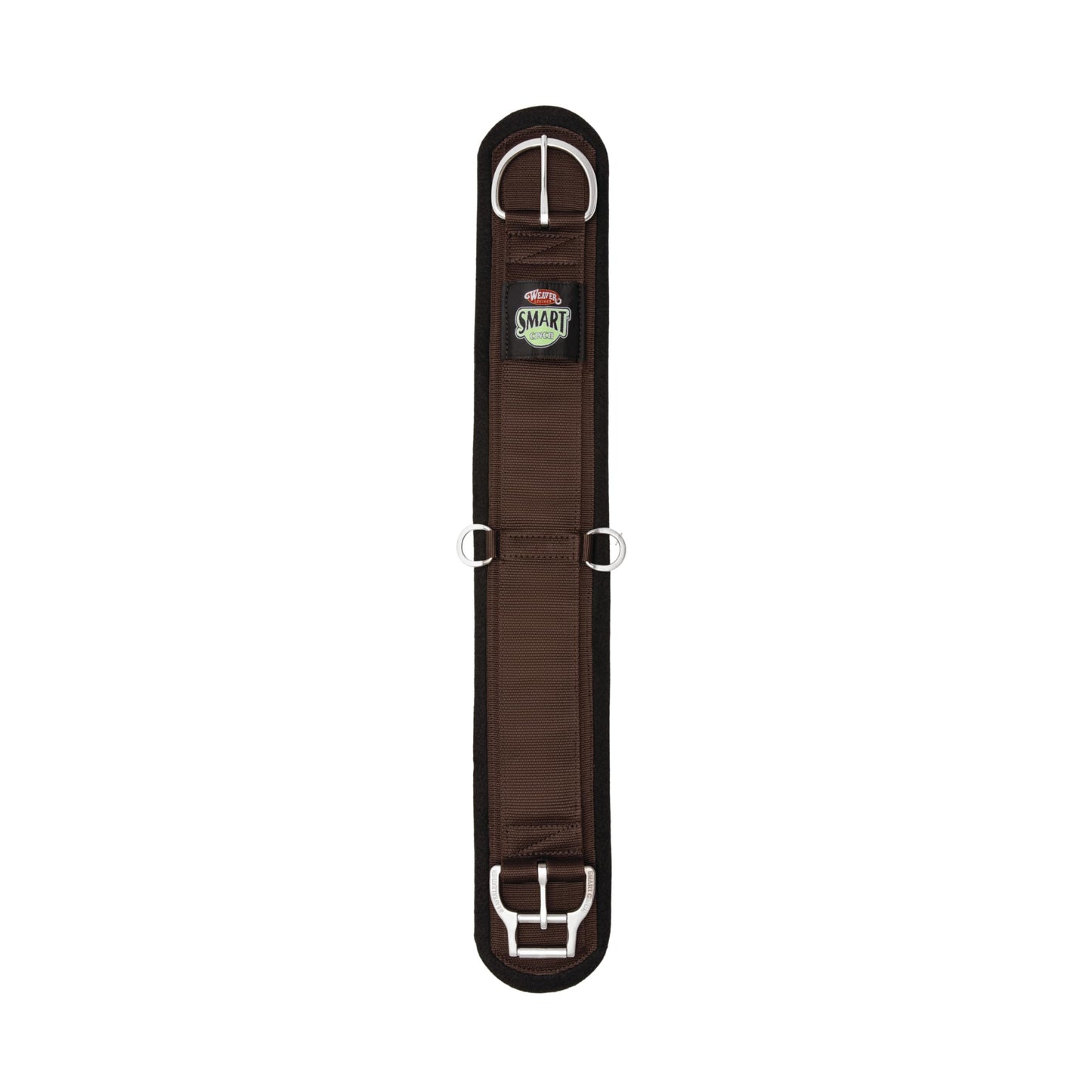 Weaver Leather Felt Lined Straight Smart Cinch with New and Improved Roll Snug Cinch Buckle, Brown, 32-Inch