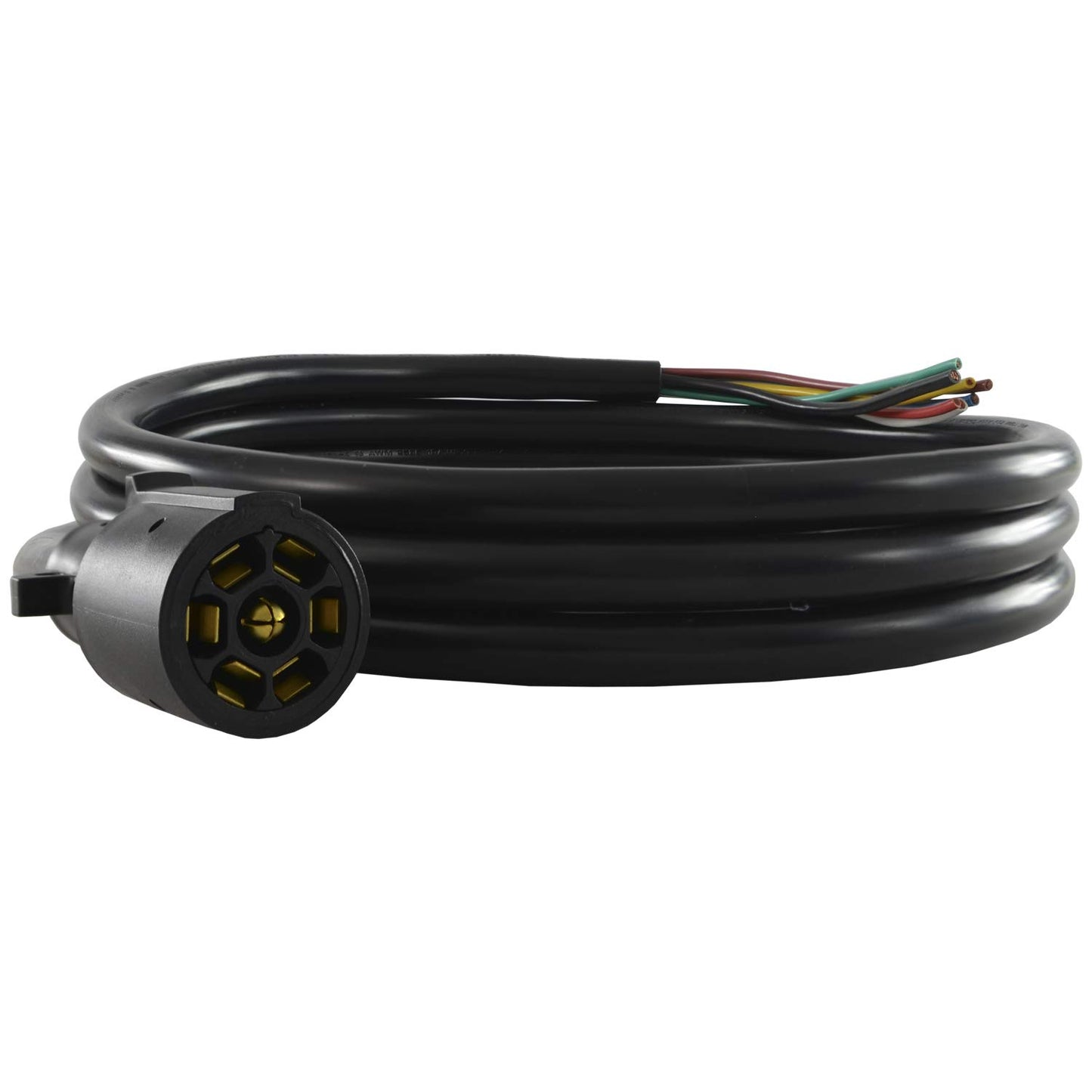 Conntek Roj Black 7 Way Plug Inline Trailer Cord, 25-Feet