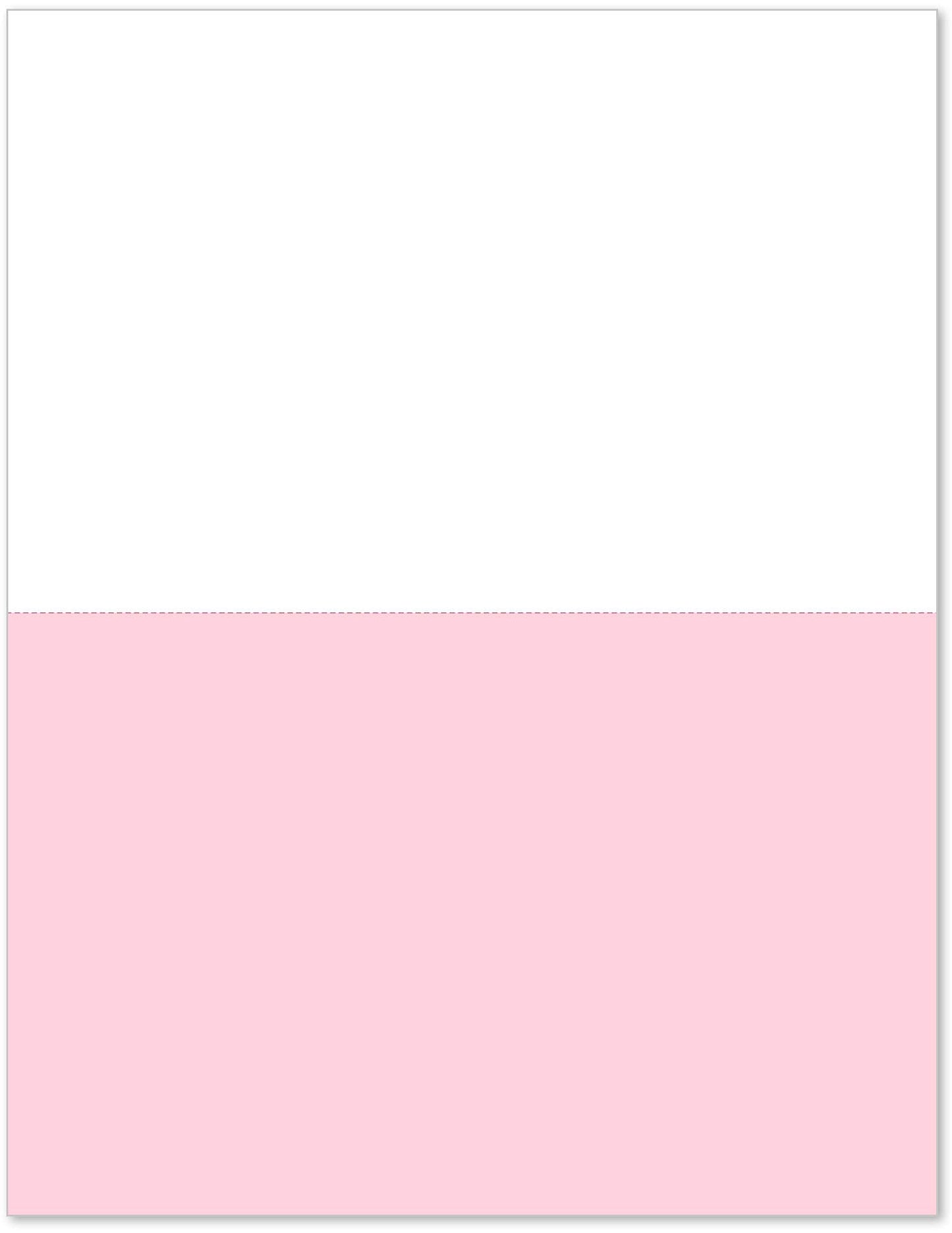 NextDayLabels - Pack of 500 Sheets 8-1/2 x 11" 2 Part Perforated Paper, Great for Invoices, Receipt, Statement etc. (White/Pink)