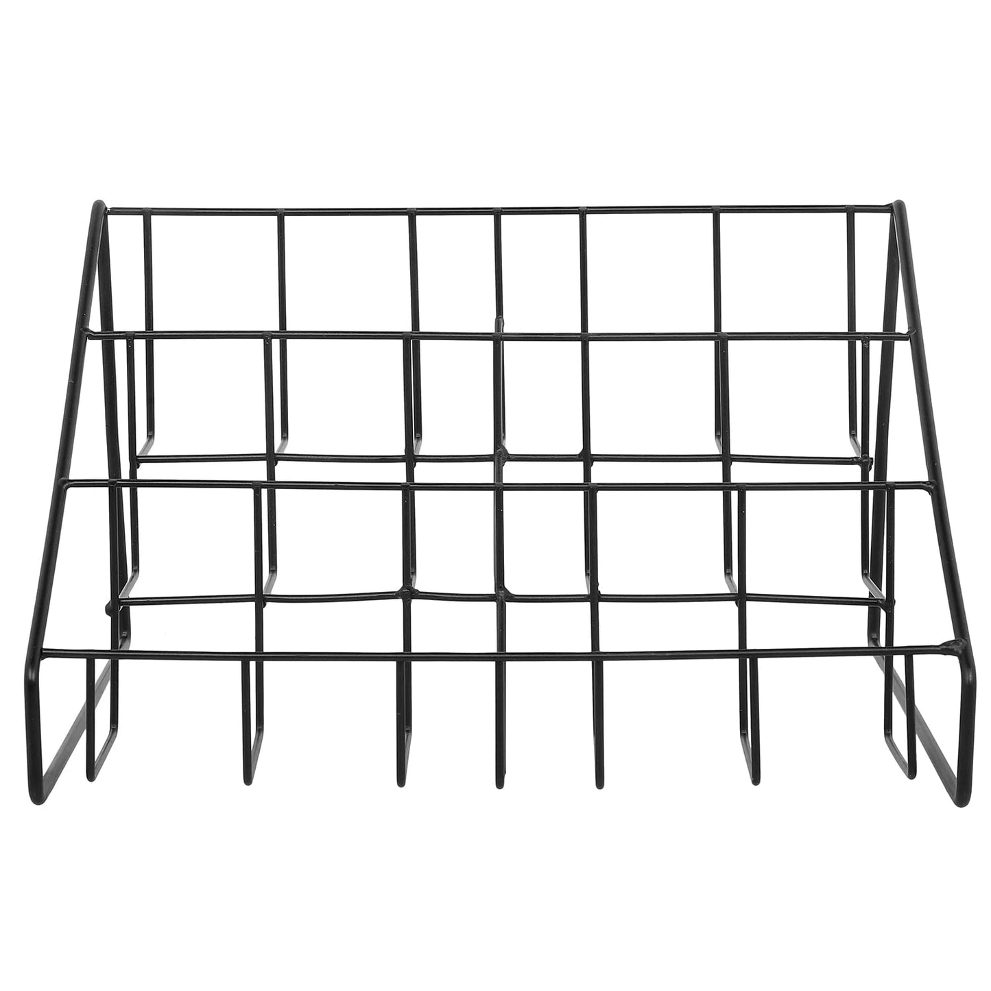 MyGift Modern Matte Black Metal Wire CD Holder Storage Stand, 3 Tier Media Jewel Case Organizer Rack