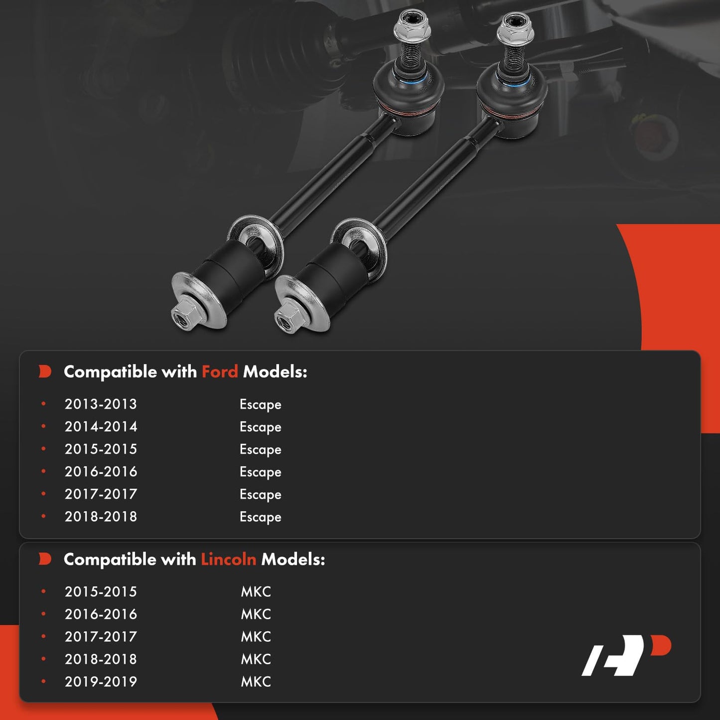 A-Premium 2 x Rear Sway Bar Links Stabilizer Bar Links, Compatible with Ford Escape 2013-2018, Lincoln MKC 2015-2019