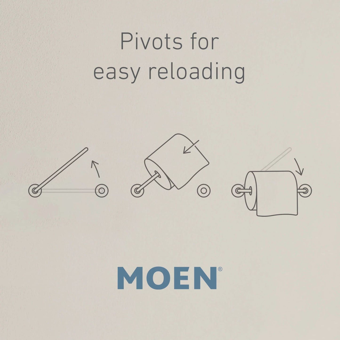 Moen BH3808BL Genta Modern Double Post Wall Mount Pivoting Toilet Paper Holder, Matte Black