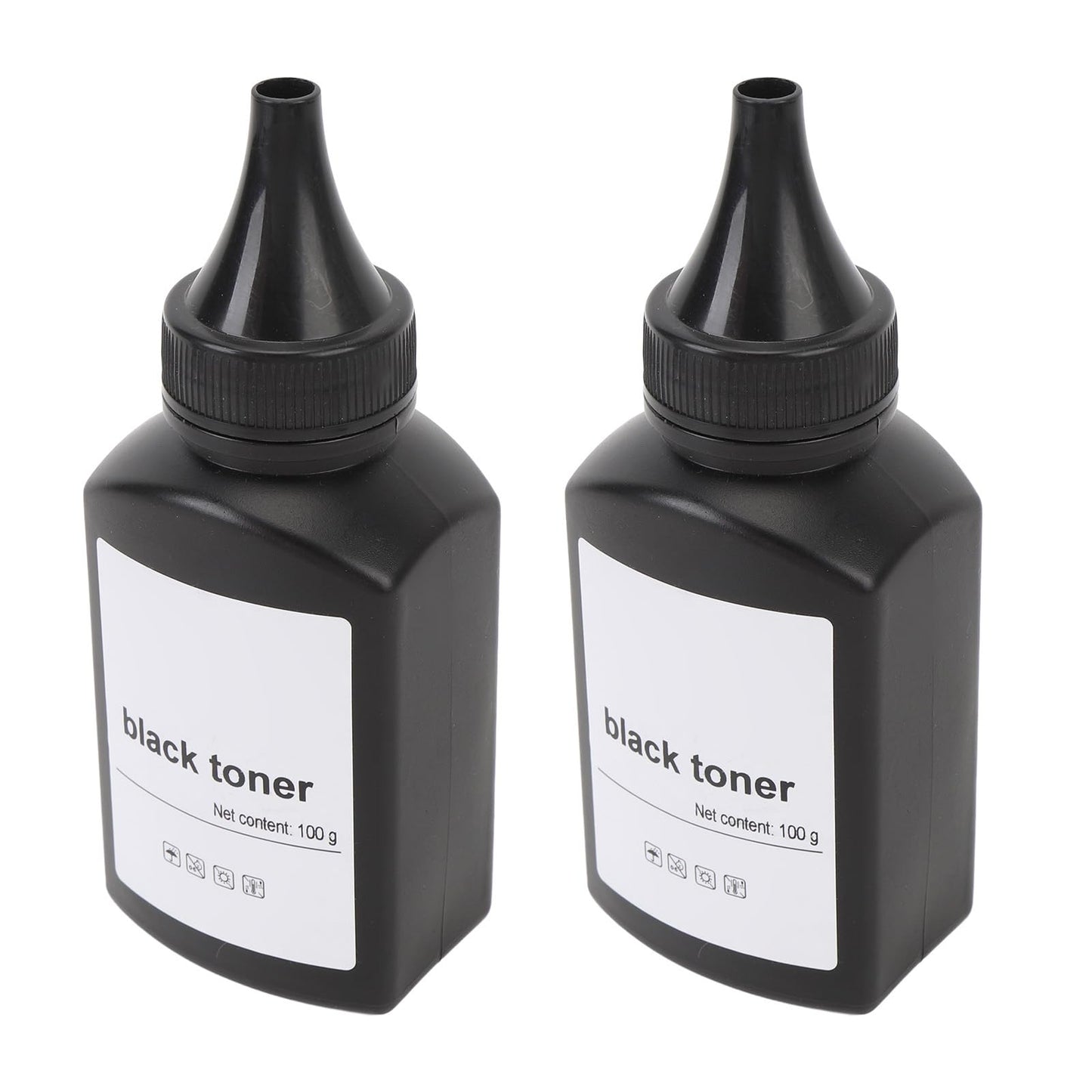 2 Pcs Black Toner Refill Powder 200g for Multiple Printers High Yield Cartridge Refill