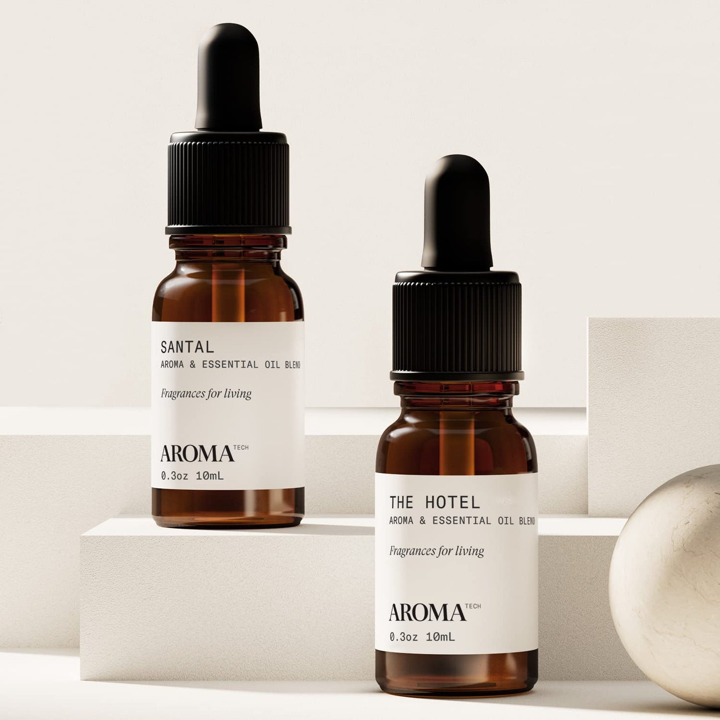 AromaTech Santal & The Hotel Gift Set | Premium Aroma Essential Oils Blend for Scent Diffusers, Cold-Air and UltraSonic Scent Machines, Set of Santal and The Hotel - 10 mL (Pack of 2)