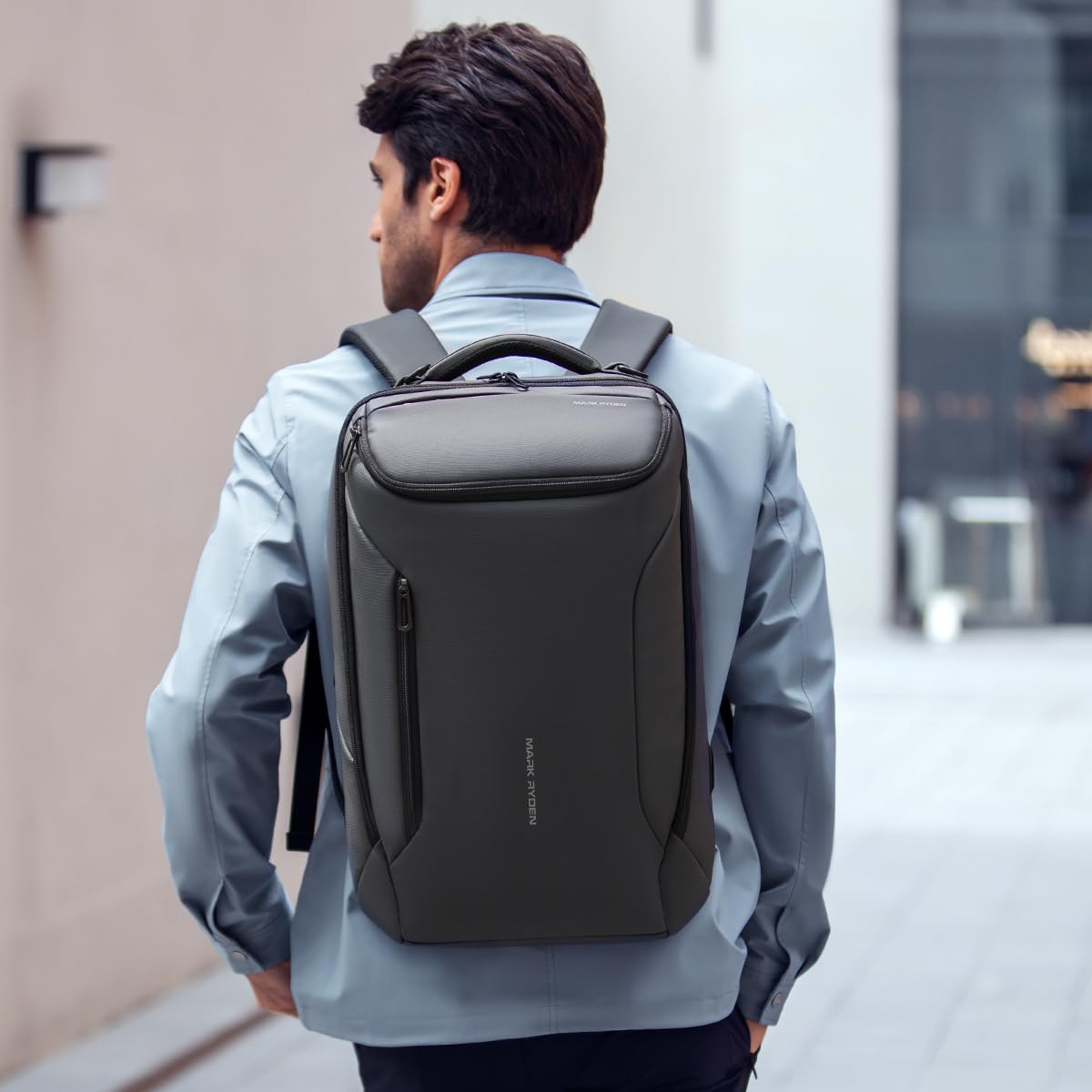 MARK RYDEN Business Backpack for Men, Waterproof High Tech Backpack with Sport Car Shape Design and USB Charging Port, Travel Laptop Backpack Fits 17.3 Inch Notebook