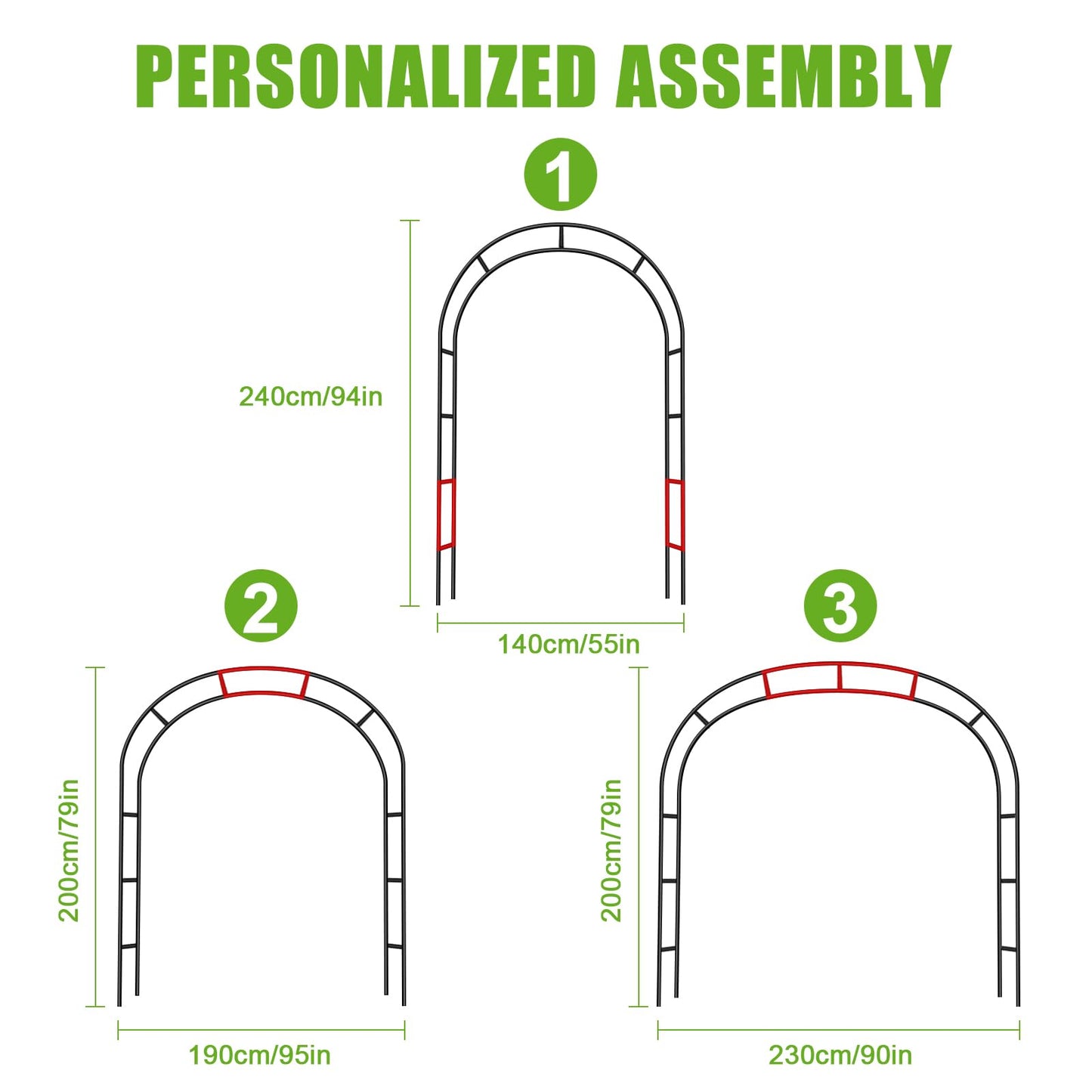 [2026] Garden Arch Trellis, Heavy Duty Garden Arbors for Climbing Plants, Wedding Arch Flowers Frame for Wedding, Party Decoration