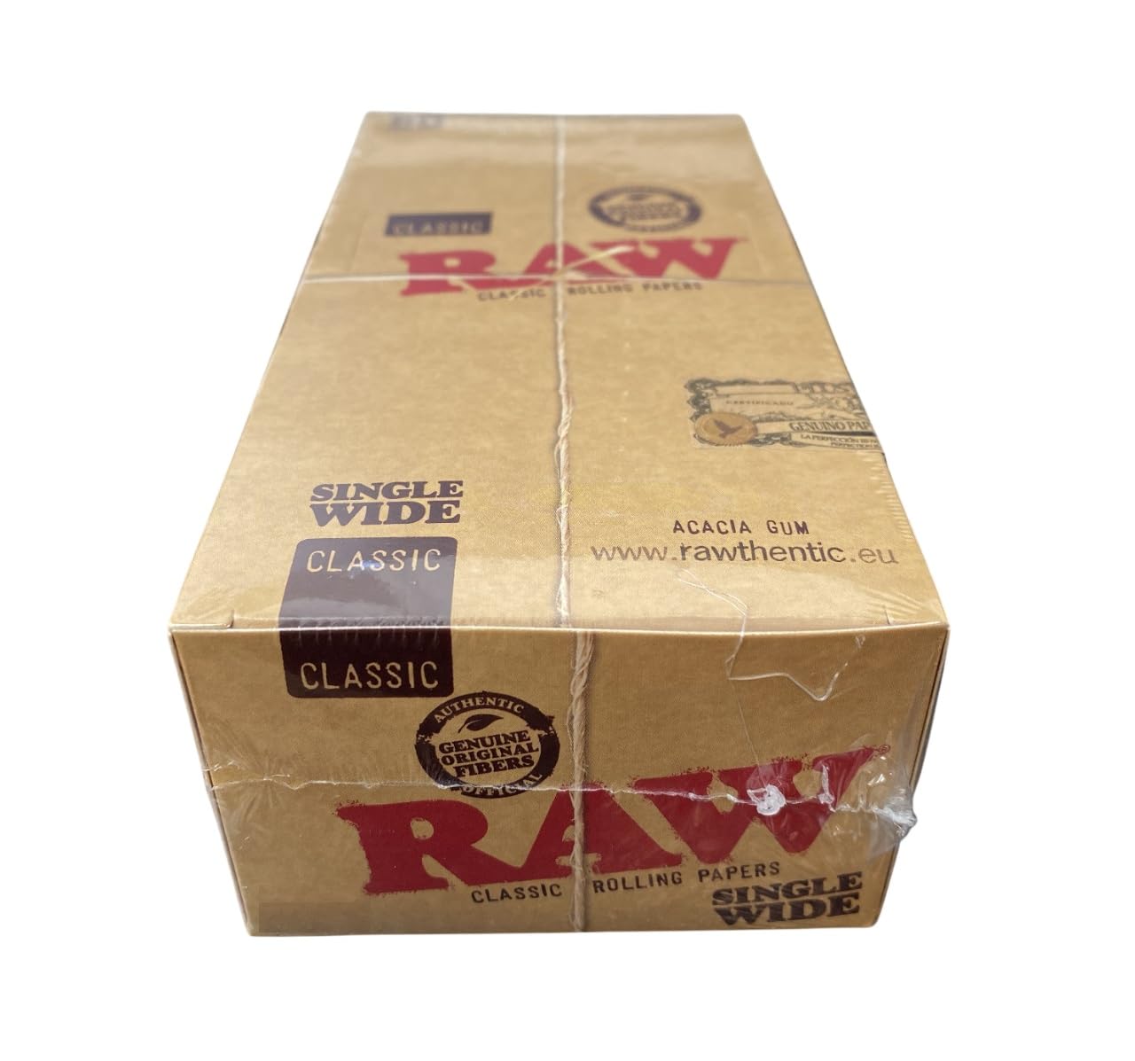 RAW Natural Single Wide Rolling Papers - 50 Booklets, Unbleached Hemp Flax Blend