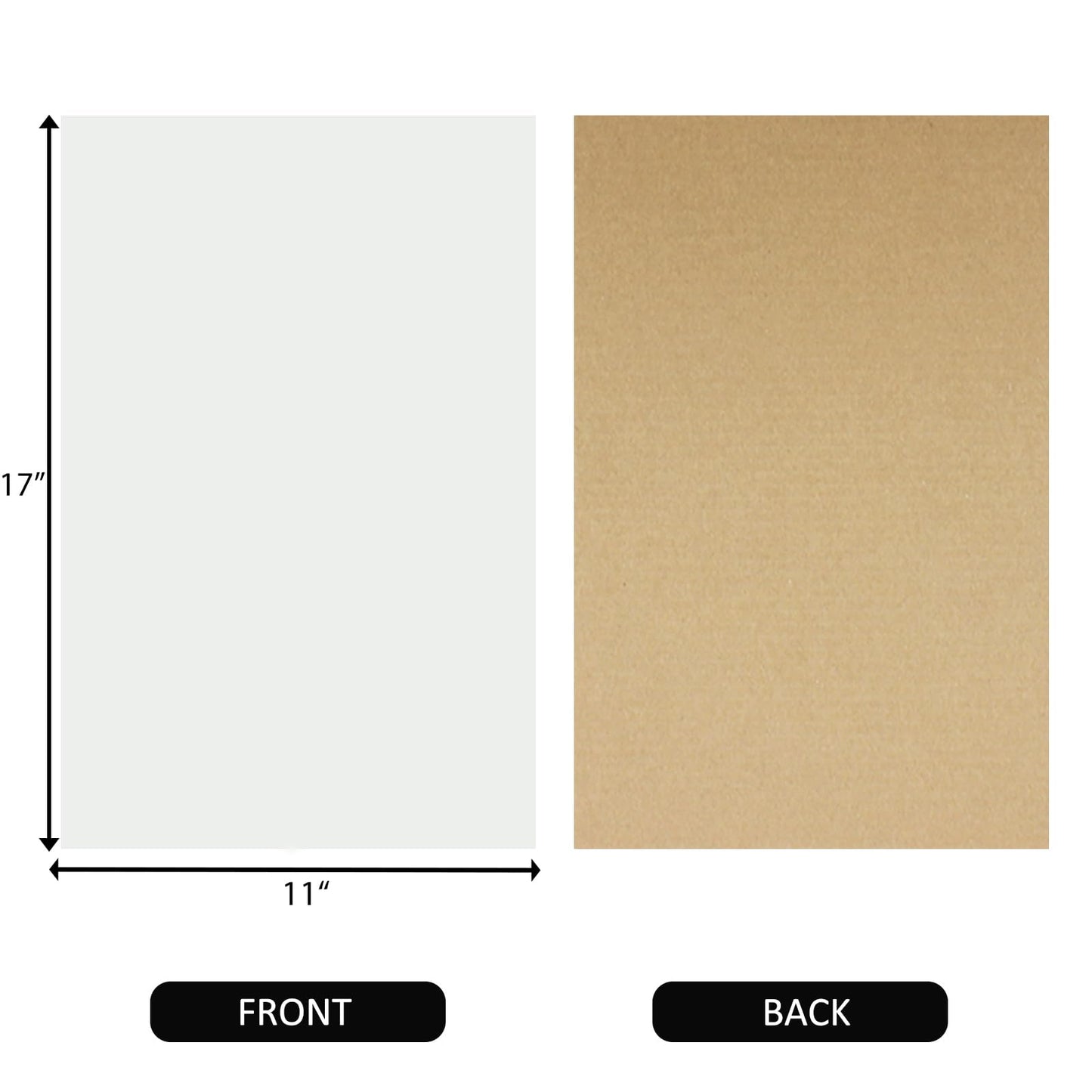 zmybcpack 50 Pack White Corrugated Cardboard Sheets 11x17 Inch, Flat Packaging Inserts Pads Divider Sheets Filler Insert Sheet Pads for Packing, Mailing, Crafts
