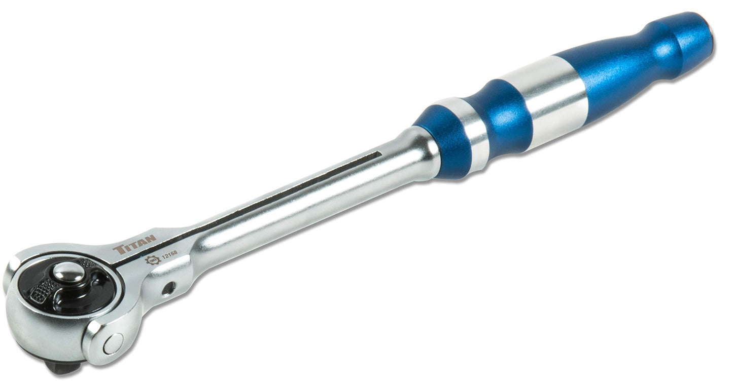 Titan 12168 3/8-Inch Drive x 10-Inch 90-Tooth Swivel Head Ratchet