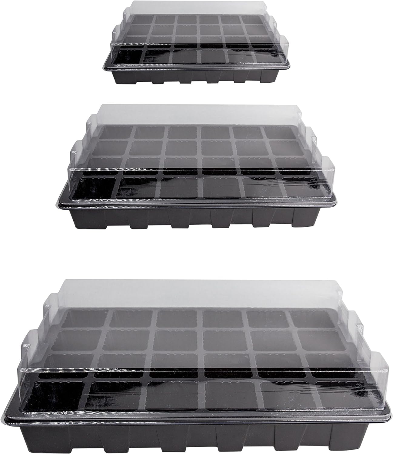 10 Pack -240 Cells -24 Grow Trays with Humidity Dome and Cell Insert - Mini Propagator for Seed Starting and Growing Healthy Plants Durable Reusable and Recyclable