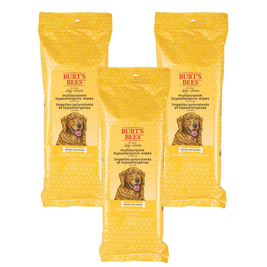 Burt's Bees FFP7488AMZ3 for Dogs Multipurpose Grooming Wipes, Pack of 3 | Best Wet Grooming Wipes for All Dogs and Puppies