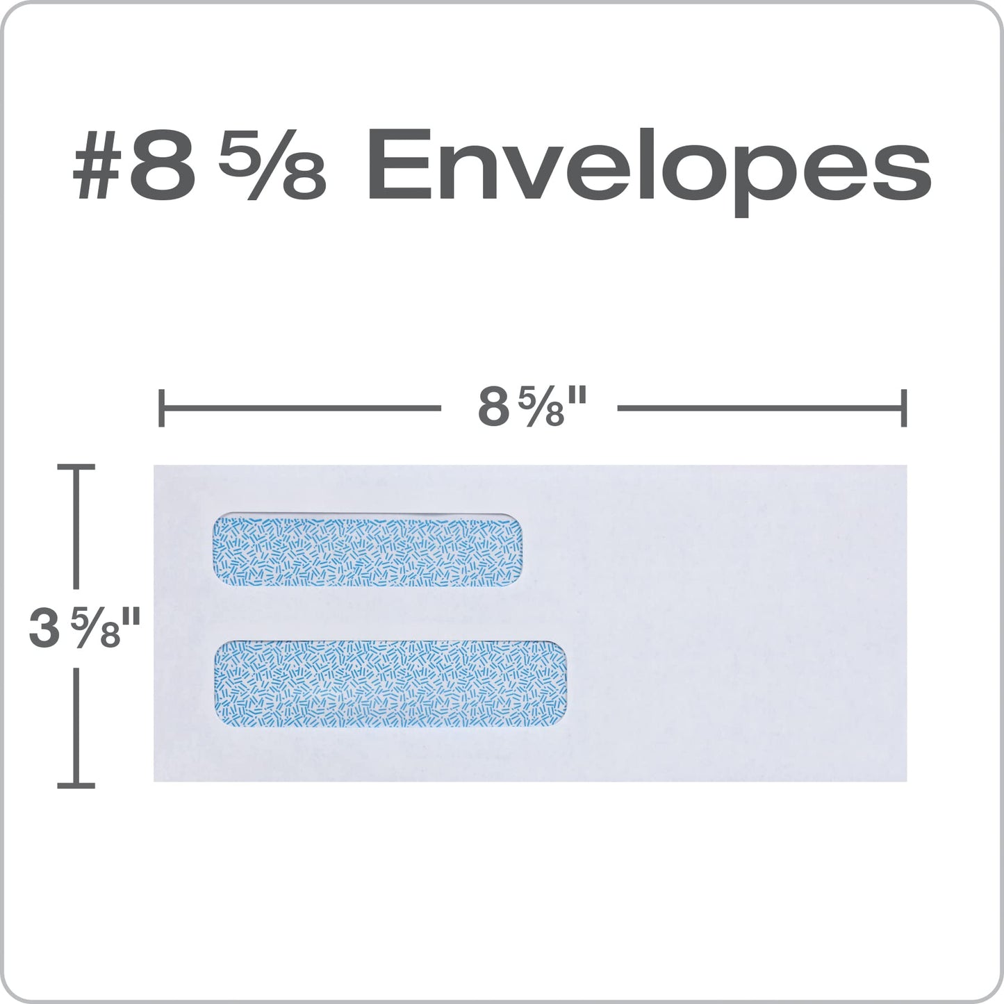 Columbian #8 5/8 Security Envelopes, Double Window, Self Seal, for Invoices & QuickBooks Statements, 3-5/8 x 8-5/8, 24 lb White, 500/Box (COLO182)