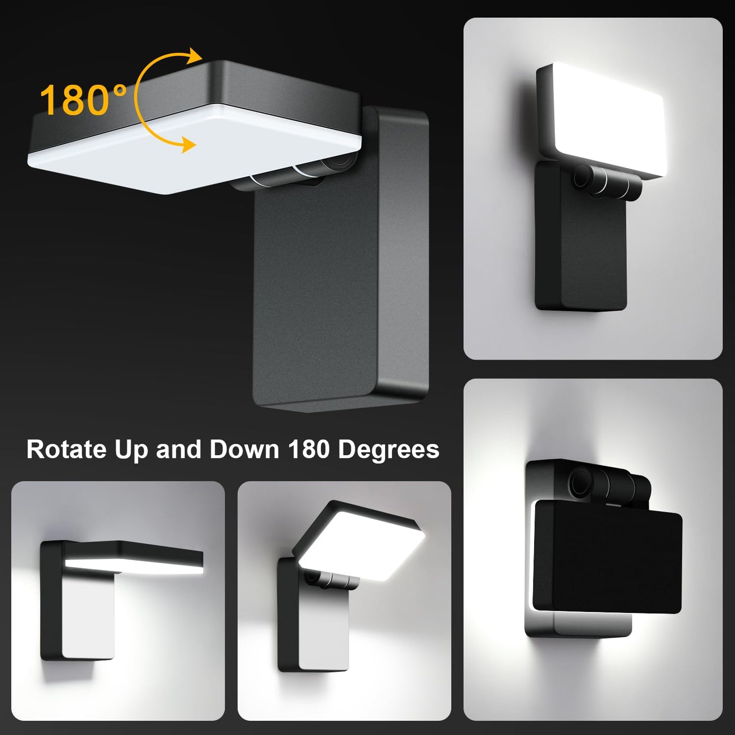40W LED Wall Lights Outdoor Rotatable 360 Degree LED Wall Pack 4000LM 5000K Security Flood Light Switch Control Waterproof IP65 for Garage Yard Barn Porch