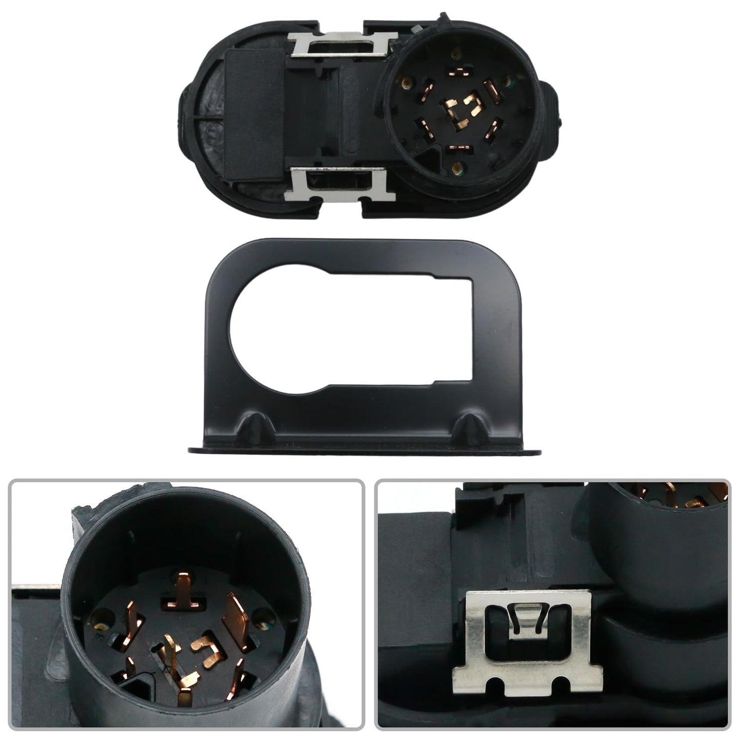 Anxingo 9U5Z-14489-MAA Trailer Brake Harness Towing 7-Pin Round 4-Pin Flat Plug Connector, Replacement for Ford E-150 2009-2019, Replaces 9U5Z-14489-MAA