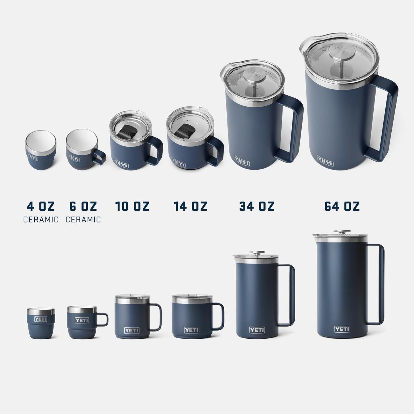 YETI Rambler 10 oz Ceramic Lined Stackable Mug, Vacuum Insulated, Stainless Steel with MagSlider Lid, Cape Taupe