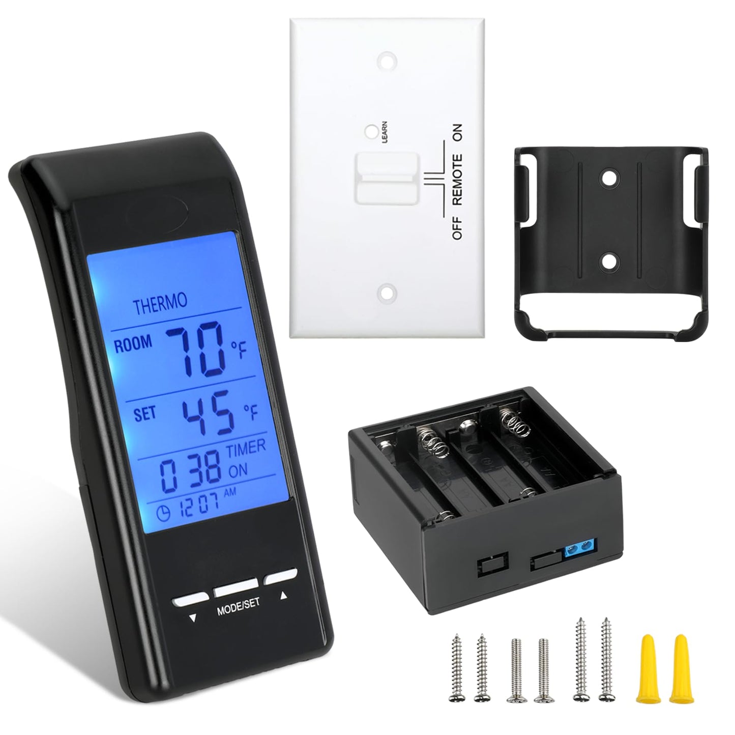 Universal Smart Fireplace Remote Control,Fit for skytech 1001 3301 5301 5320 Smart-BATT,superior TSRC,acumen RCK,Touch Screen-Timer Control-Thermostat Control-Child Protection,Adapt To Millivolt Valve