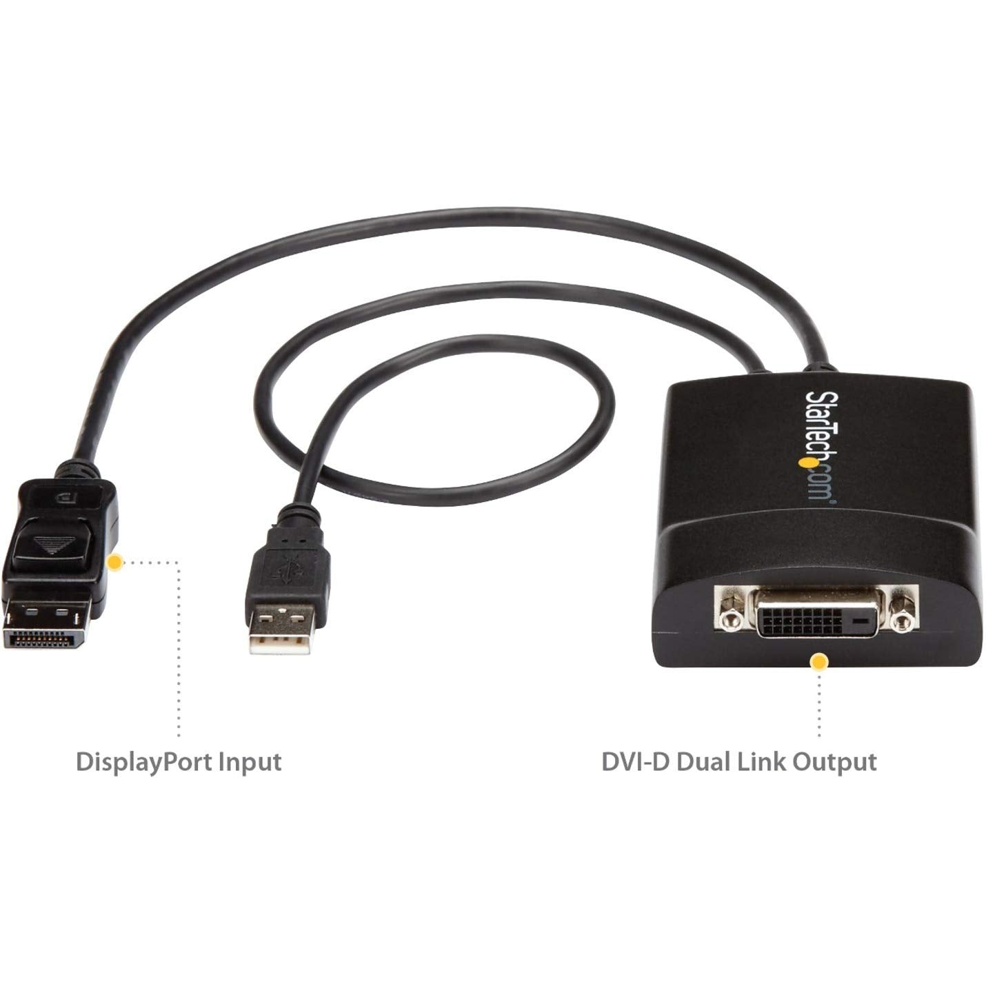 StarTech.com DisplayPort to DVI Dual Link Active Adapter Converter (DP2DVID2), Black