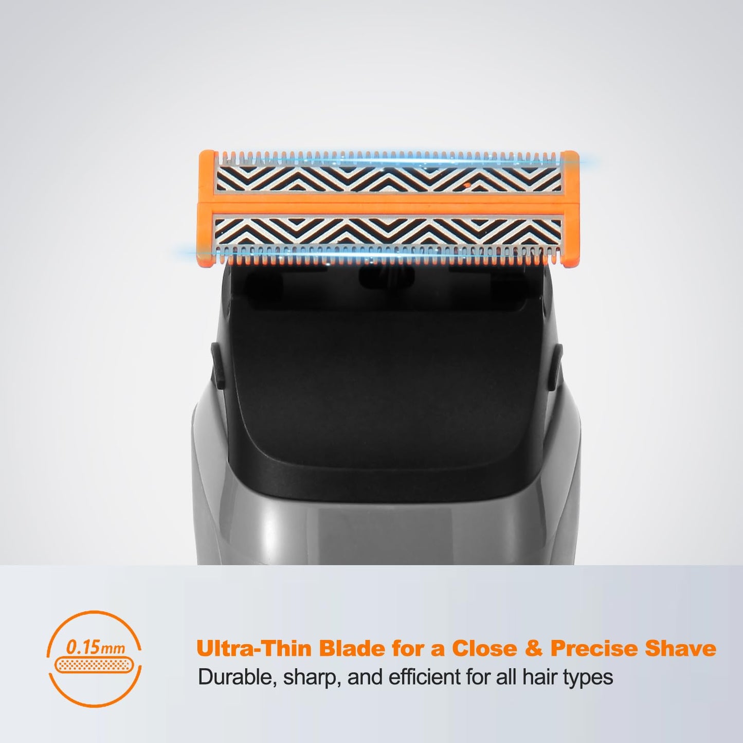 Compact Grooming Trimmer – USB-C Rechargeable, Ultra-Thin Blades, Replaceable Heads & Guide Combs for Travel