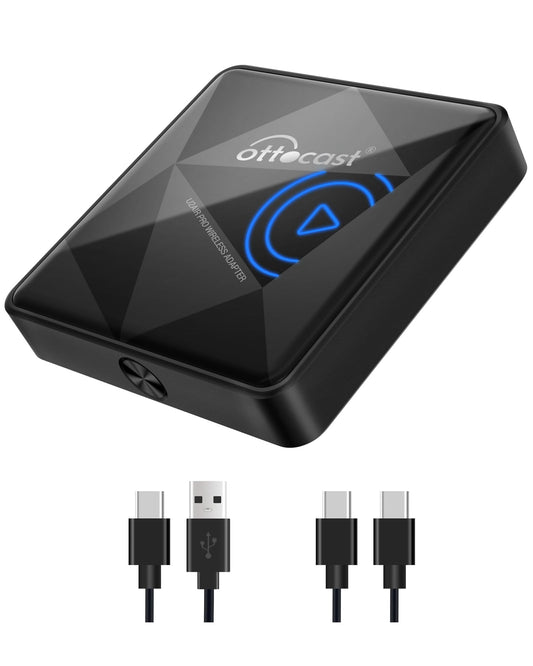 OTTOCAST U2Air Pro Wireless CarPlay Adapter for iphone - 2024 Newest Version Wired to Wireless CarPlay Dongle - Dual-band WiFi, Low Latency, Online Update, Plug Play for Factory OEM Wired CarPlay Cars