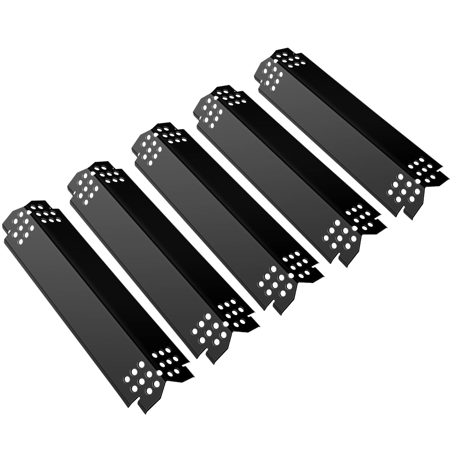 Unicook Grill Heat Plates for Nexgrill 720-0888, 720-0888N, 720-0830H, Backyard, Porcelain Grill Burner Covers Replacement Parts, 14.6 Inch Heat Shields Tents, Flame Tamers, 5 Pack