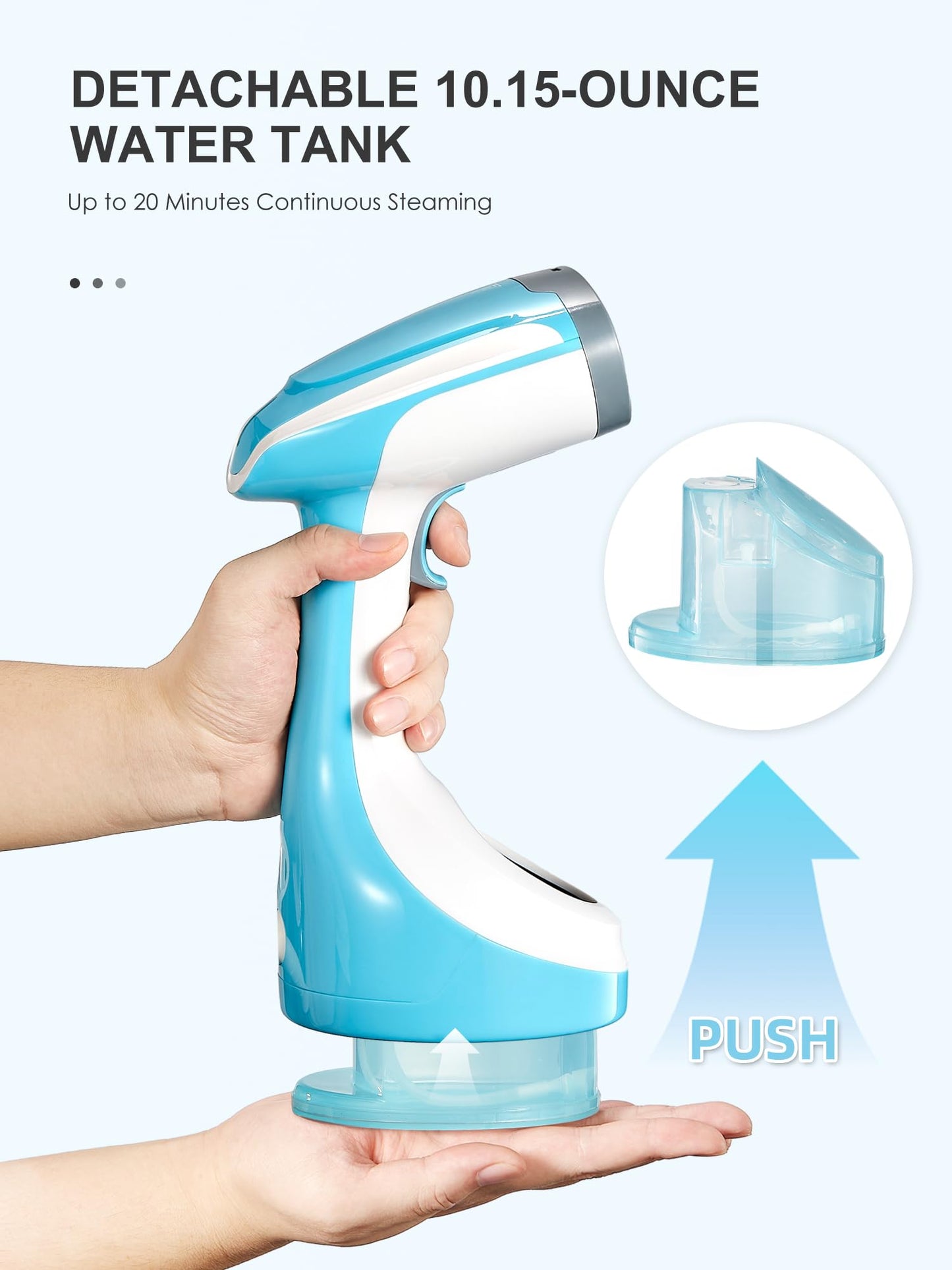 Handheld Steamer for Clothes 1200W, Clothes Steamer with Large 300ml Water Tank, Fast Wrinkle Remover Portable Garment Steamer, Ideal for Home, Office, Travel (Aqua)