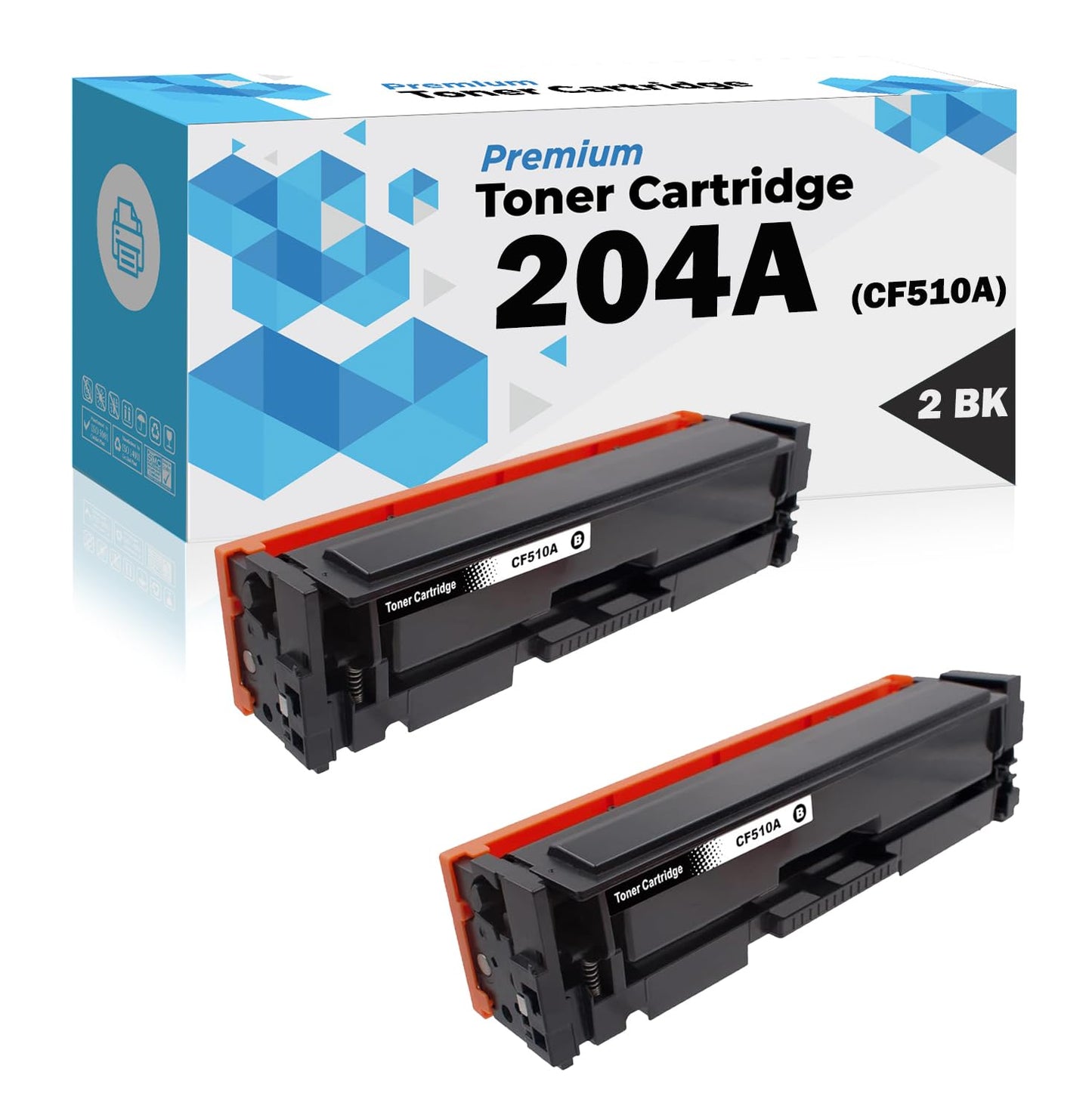 Ultra Toner® Compatible Replacement for HP 204A CF510A Black Toner Cartridge Work with CF511A CF512A CF513A (New CHIP) for Color LaserJet Pro M154a M154nw M180 M181 M181fw MFP M180n MFP M180nw (2BK)
