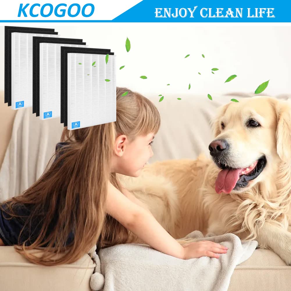 115115 size 21 HEPA Replacement Filter A Compatible with Winix C535, PlasmaWave 5300, 6300, 5300-2, 6300-2, P300, AM90 Air Purifier, 3 True HEPA Filters + 6 Carbon Pre-filters