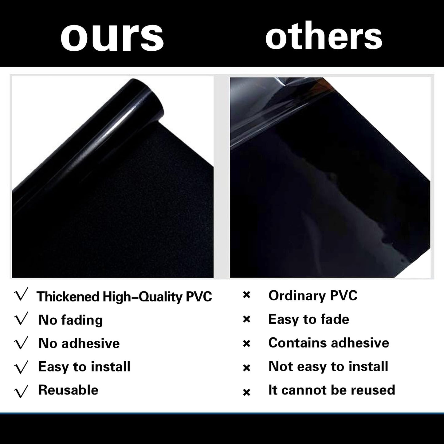 CICK SEED Fish Tank Aquarium Background - Black, Electrostatic Adhesion, Glue-Free, Easy Installation, Traceless Removal, Size 19.6 X 59 Inch