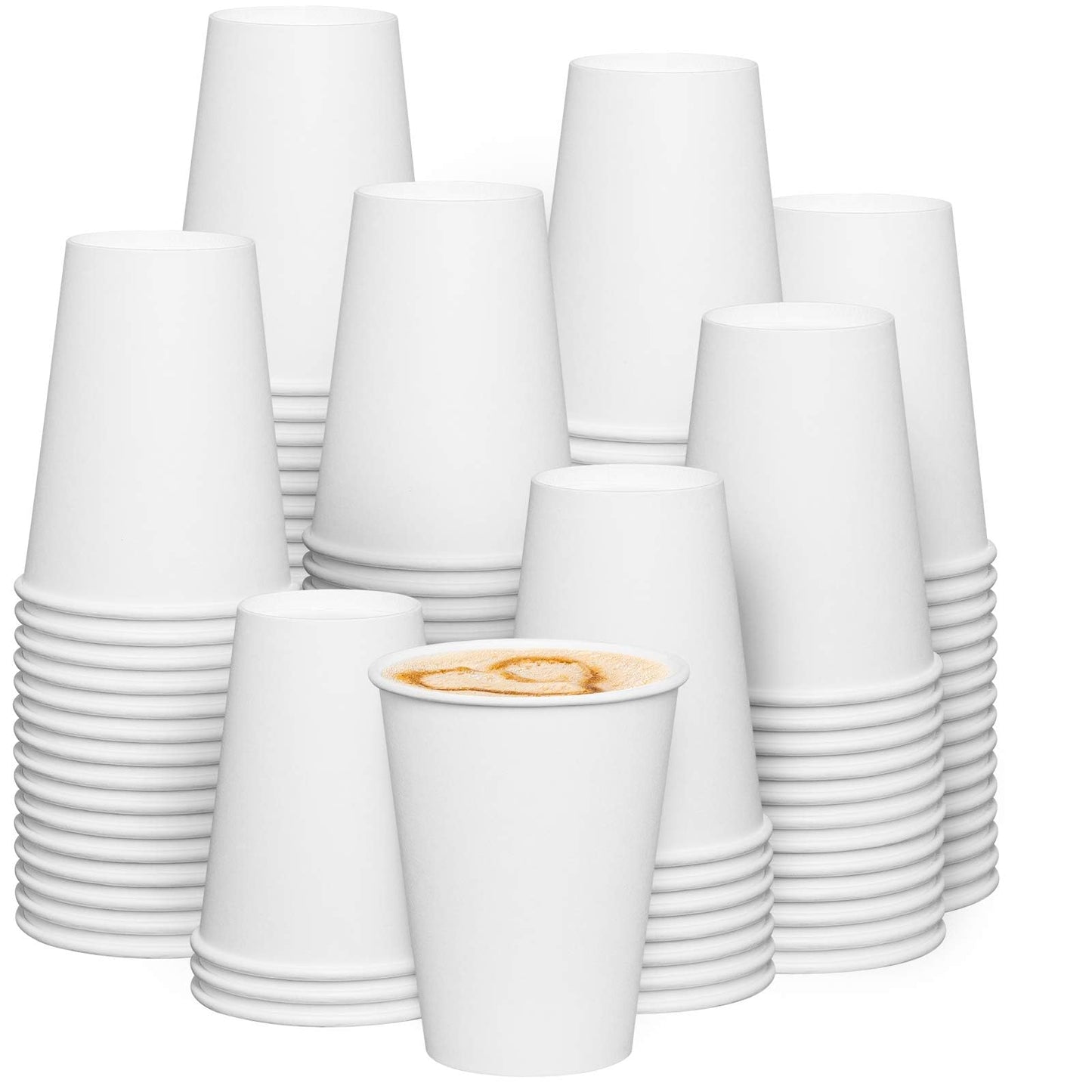 GUSTO [12 oz. - 300 Count] Disposable White Paper Cups, Hot Coffee Cups - Eco-Friendly Hot Cups - Formerly Comfy Package