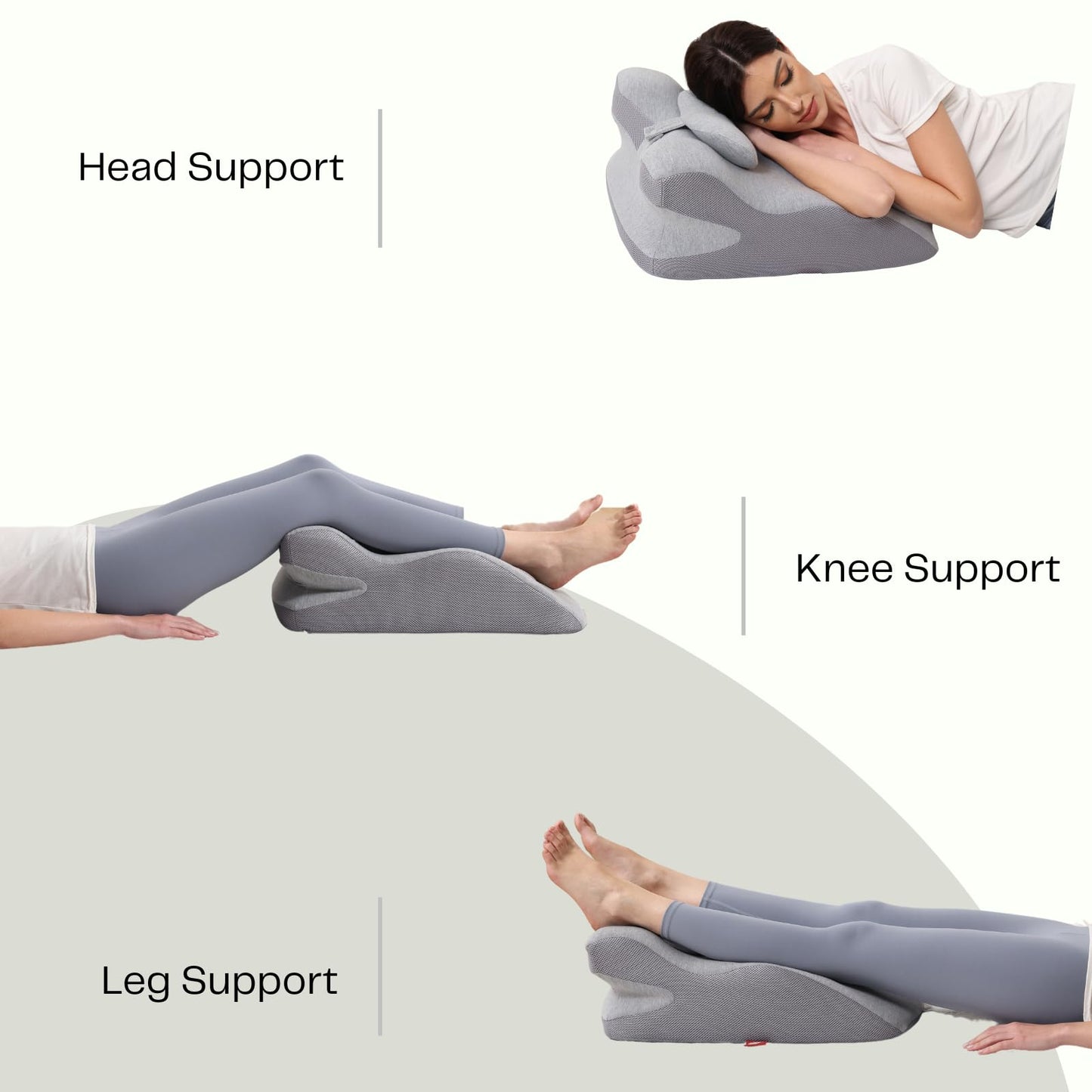 Bed Wedge Pillow, Supportive Memory Foam Pillow for Back, Neck, Leg Support, Acid Reflux, Versatile Usage 50D Memory Foam Machine Washable Cover