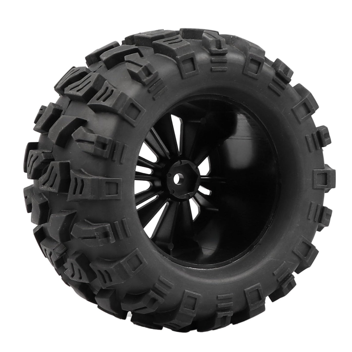 Acekeeps RC MT Tires Mounted 12mm Hex Wheels OD 125mm for 1/10 Traxxas Stampede Hoss HPI Volcano HSP RC Car, 4-Pack Black