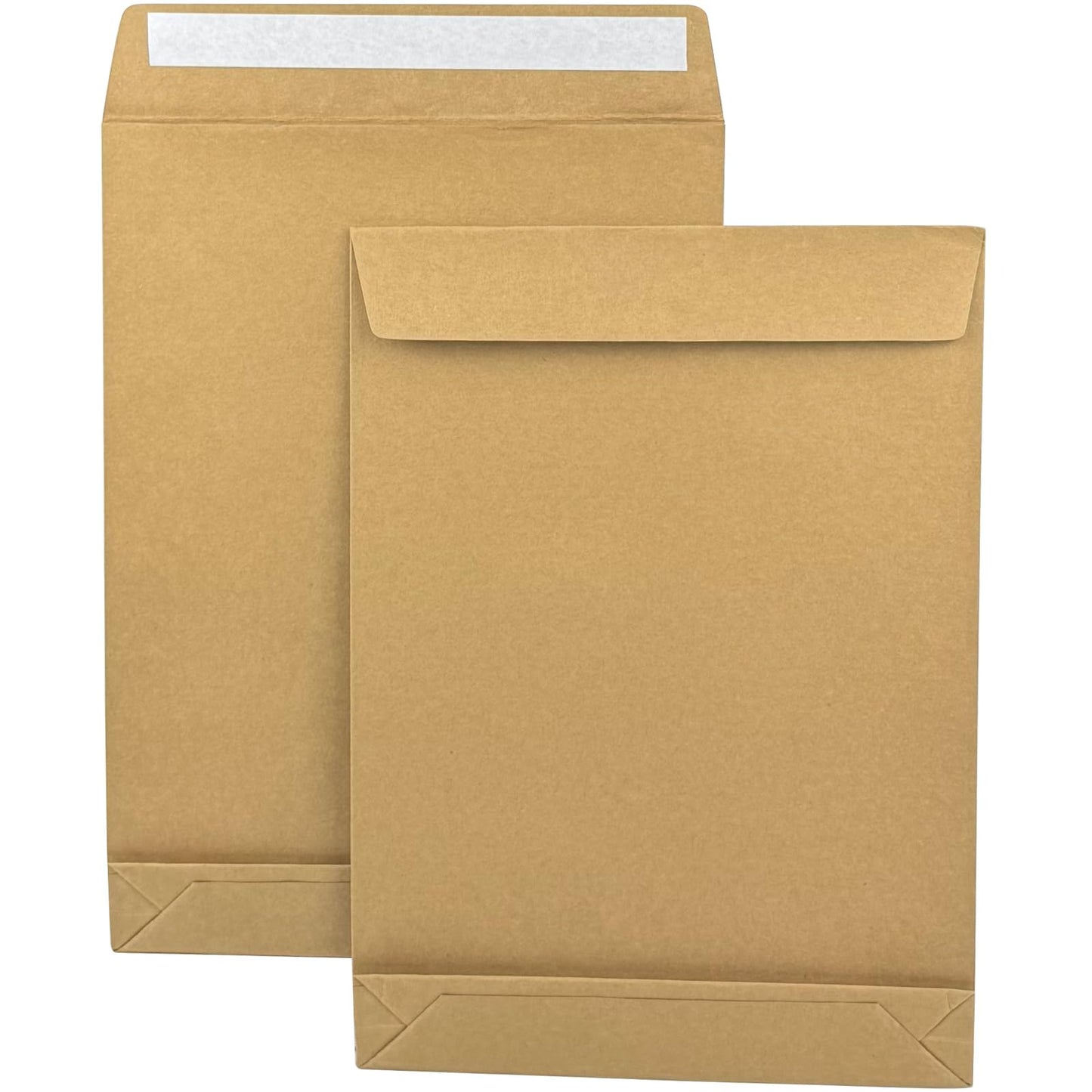Neehows 25 Pack Expandable Large Kraft Envelopes, 9.3" x 13" Big Mailing Envelopes Self Seal Anti Tear Catalog Envelopes for Business Office Paper Documents File Storage - Brown