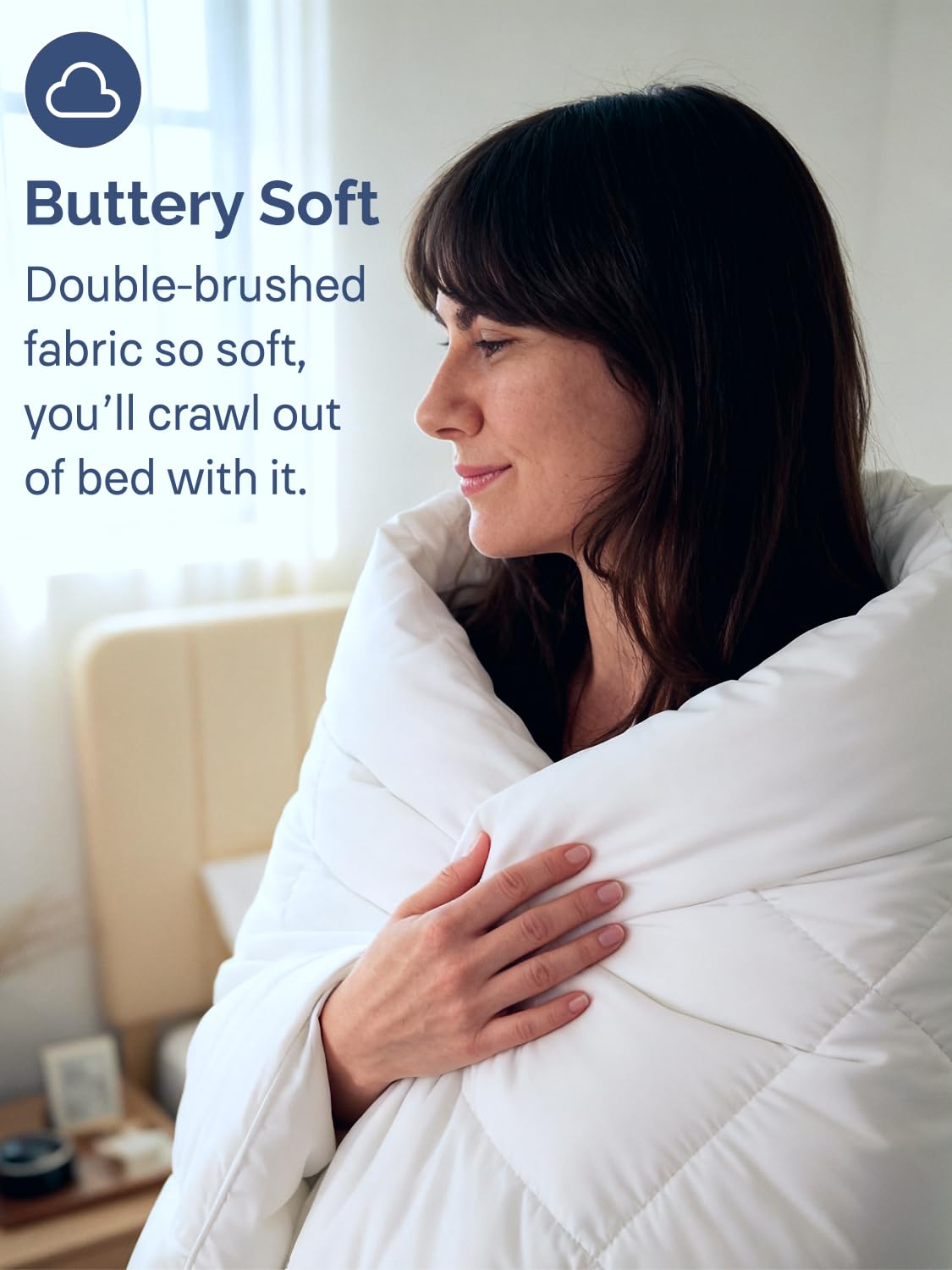 King Comforter Duvet Insert, White - Lightweight All-Season Down-Alternative Microfiber Comforter, 88x88 in (223cm), Box-Stitched with Corner Tabs, Soft Breathable Cooling Bedding, Comforter Only