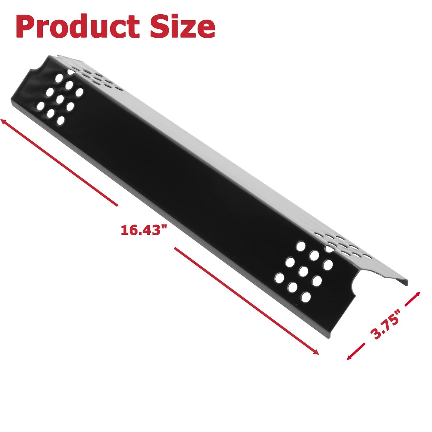 GLOWYE Heat Plate Shields Replacement Parts for Master Chef G45308 G45311 85-3045-4 85-3044-6 and More, Porcelain Steel BBQ Burner Covers Heat Tent for Charbroil 463241313 463241013 463241413 Grills