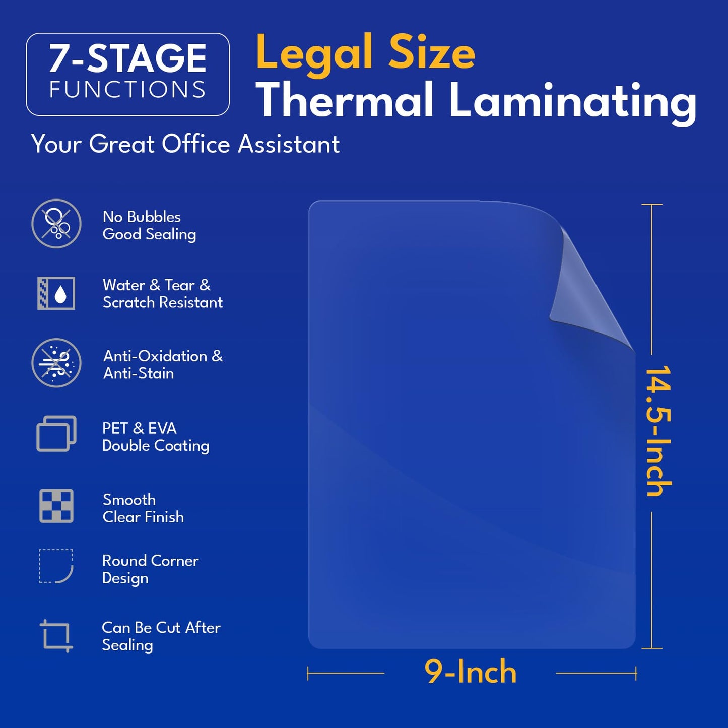 Uinkit Legal Size Laminating Pouches 9X14.5inches Hold 8.5X 14inches Sheets 5mil for Extra Protection 100Pack Clear Glossy Thermal Laminating Sheets Laminator Pockets