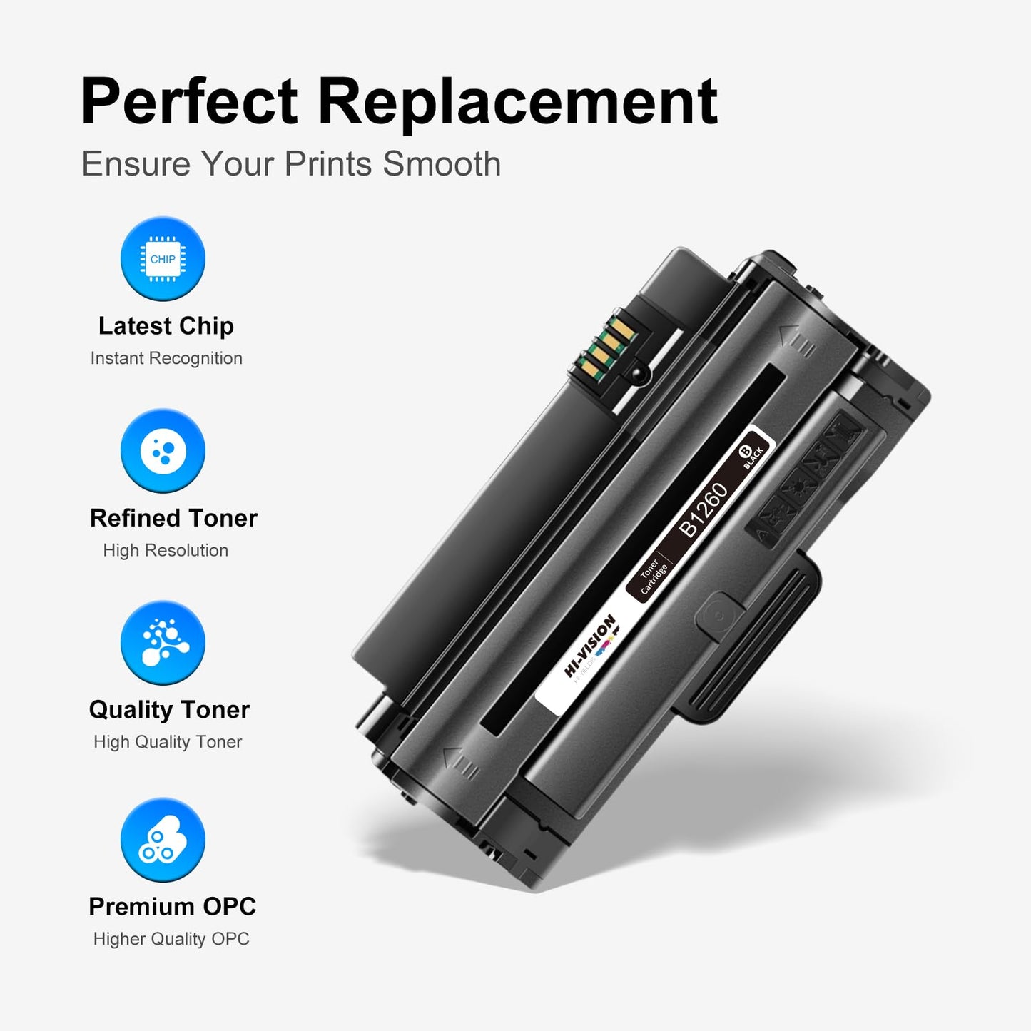 HI-VISION HI-YIELDS Compatible Toner Cartridge Replacement for Dell 1260 Dell 331-7328 RWXNT Used for Dell B1260dn B1260 B1265dn B1265dnf B1265dfw Series Printers (2 Black)