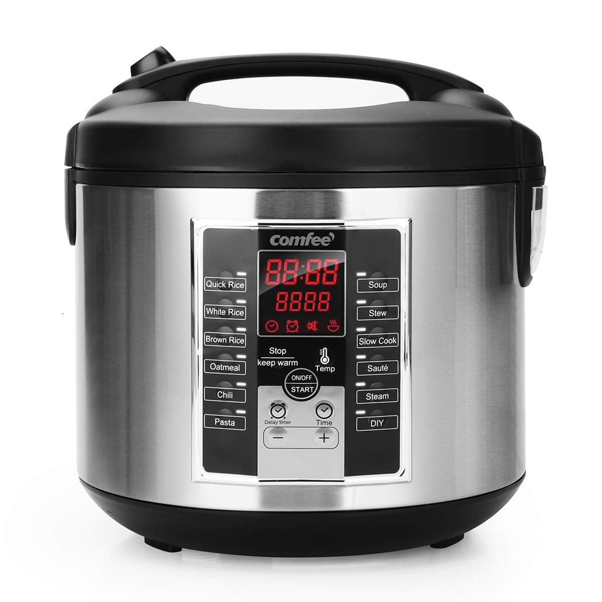 COMFEE' Rice Cooker 10 cup uncooked, Food Steamer, Stewpot, Saute All in One (12 Digital Cooking Programs) Multi Cooker Large Capacity 5.2Qt, 24 Hours Preset