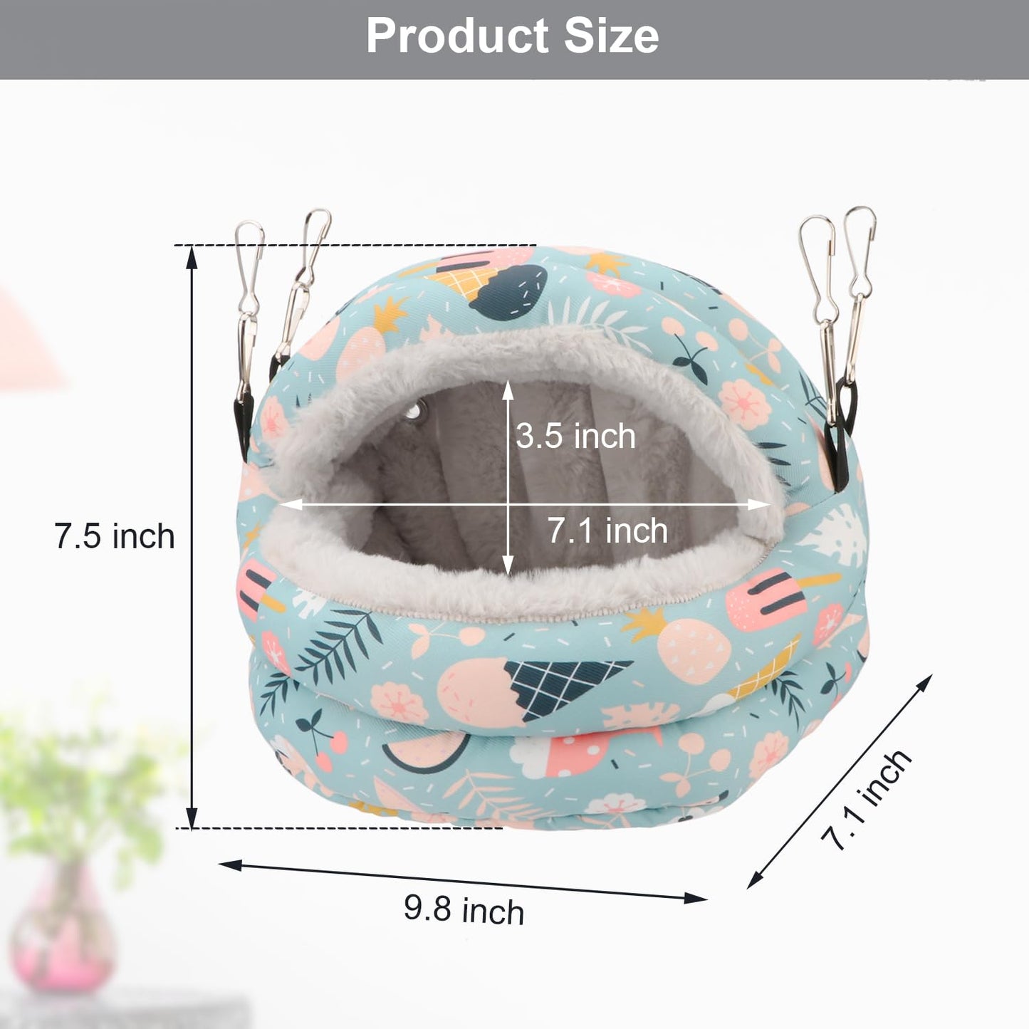 Reshiho Bird Nest House Winter Warm Bird Bed Hanging Hammock Snuggle Hut for Parakeets Budgies Cockatiels Conures Quaker Parrot (Medium, Blue)